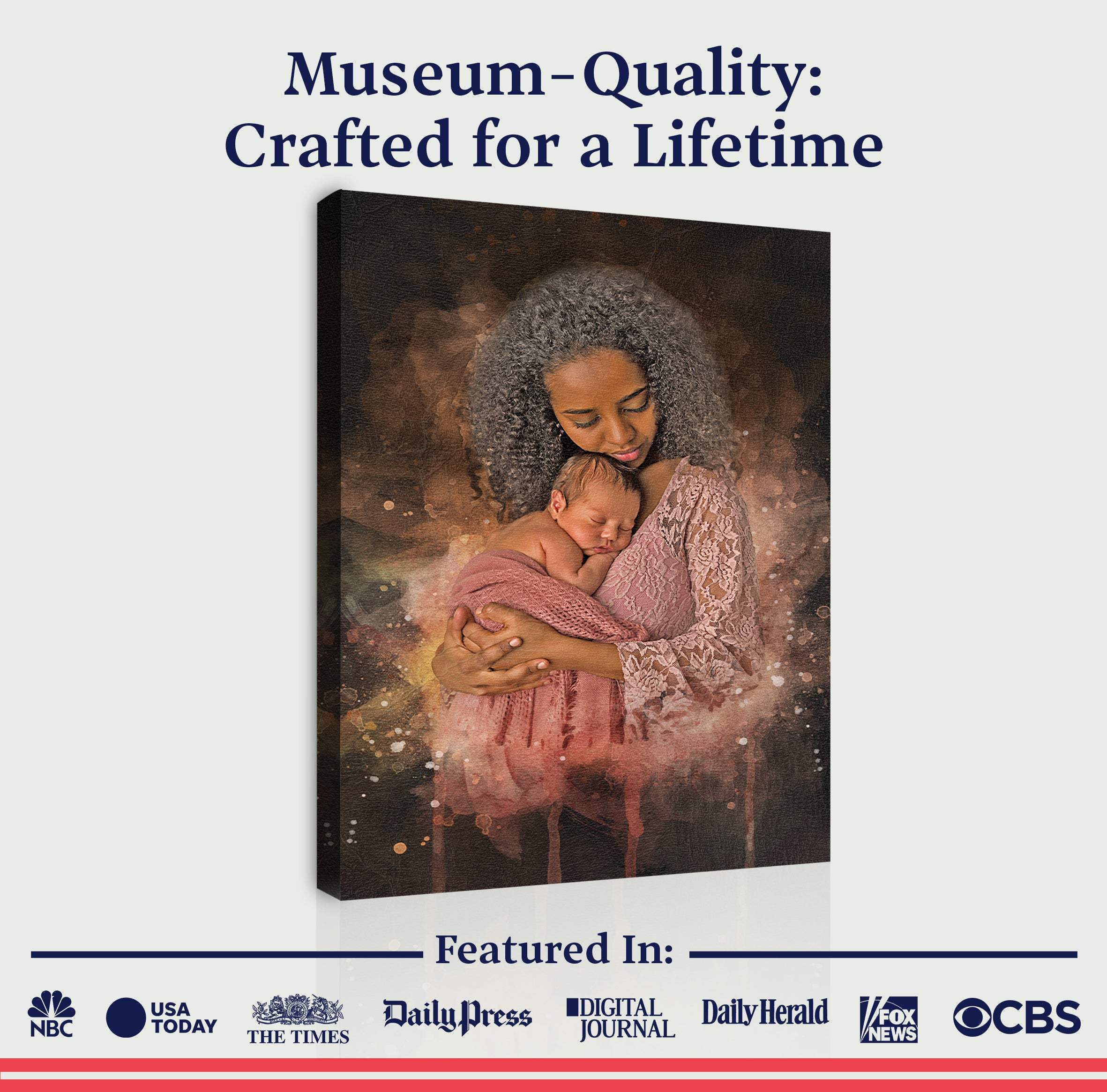 Mother's Day Watercolor Portrait Sign Mother and Child - Image 4