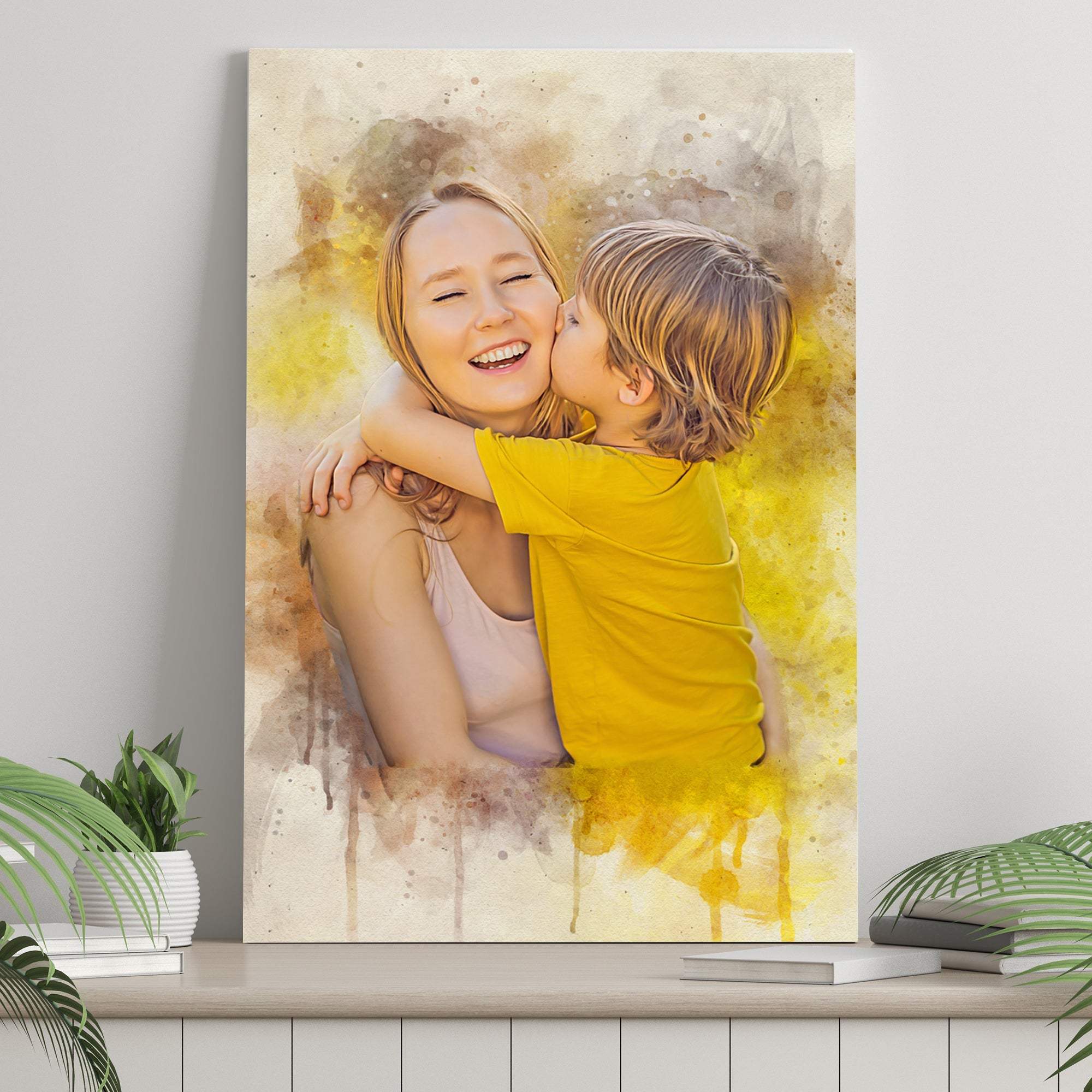 Mother's Day Watercolor Sign Mother and Child - Image 2