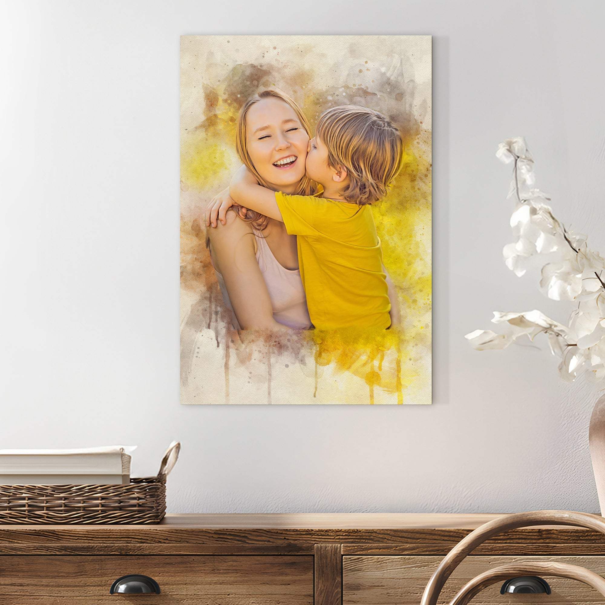 Mother's Day Watercolor Sign Mother and Child - Image 3