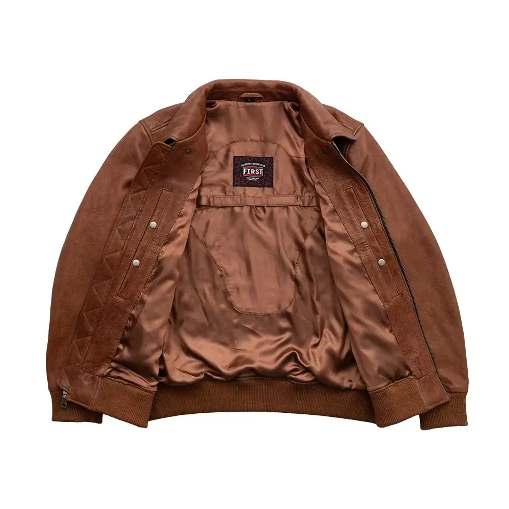 Moto Bomber - Men's Leather Jacket - Image 8