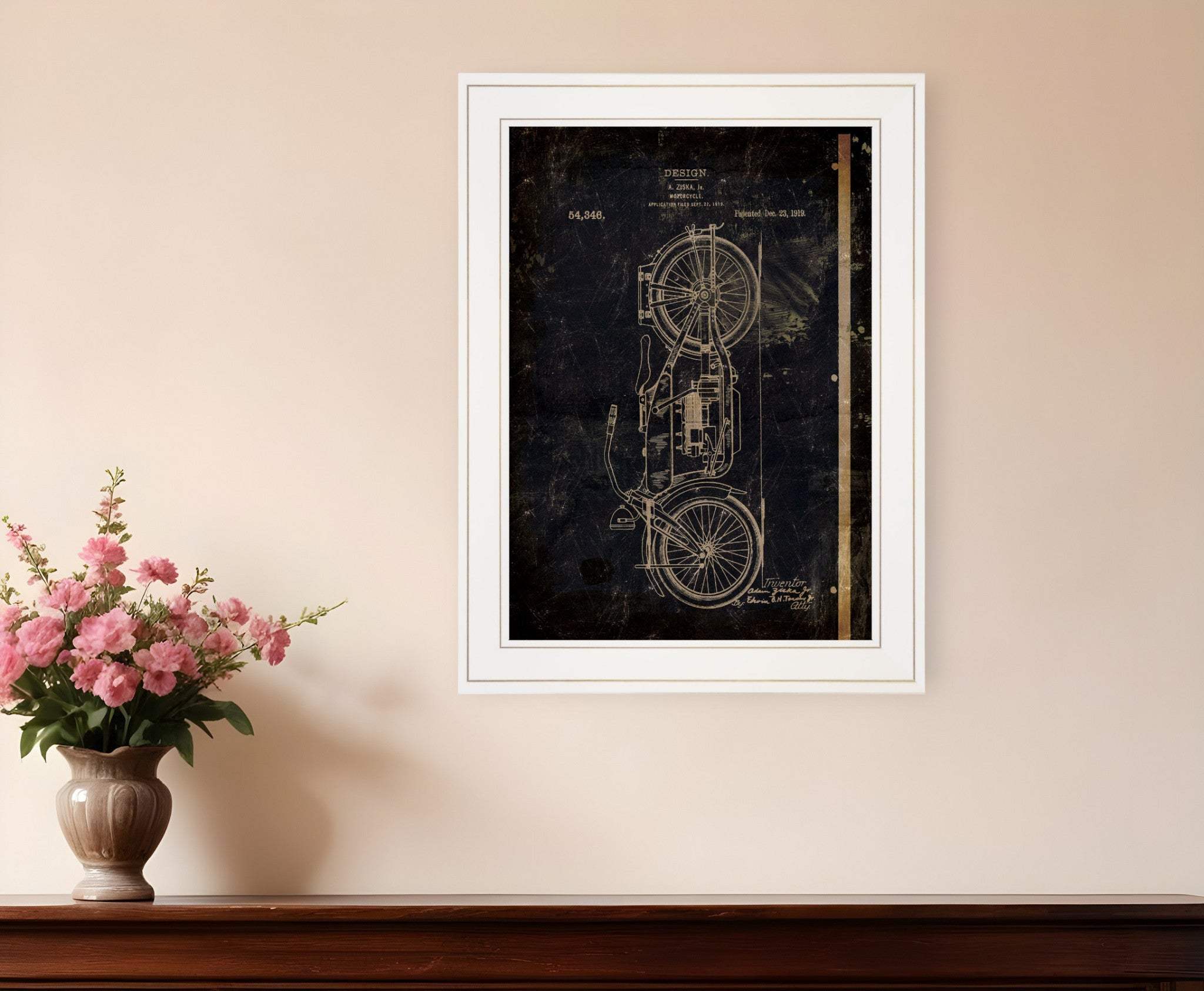 Motor Bike Patent I 1 White Framed Print Wall Art - Image 2