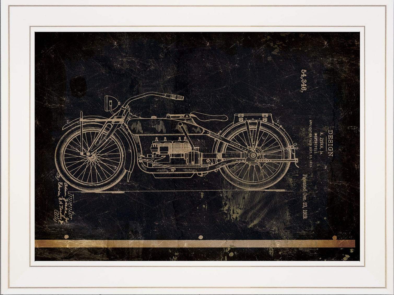 Motor Bike Patent I 1 White Framed Print Wall Art - Image 4