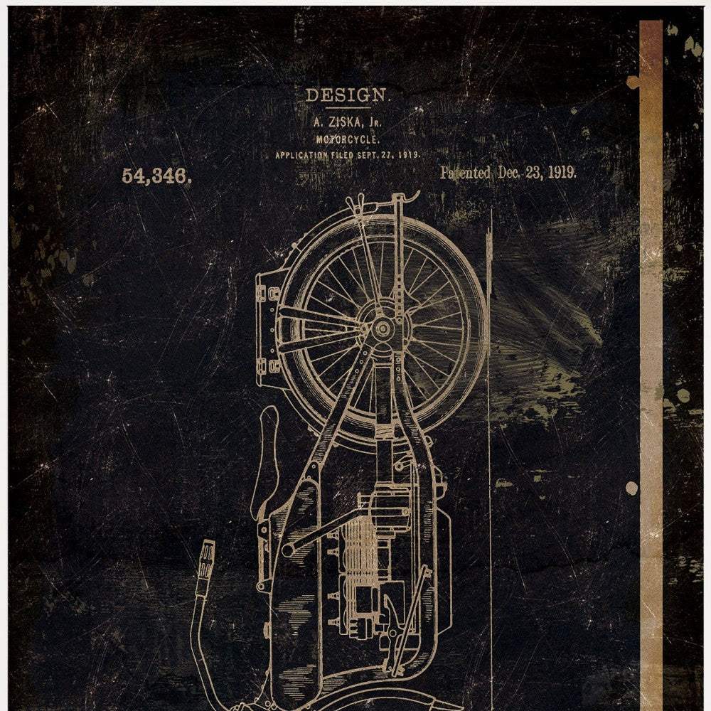 Motor Bike Patent I 1 White Framed Print Wall Art - Image 6