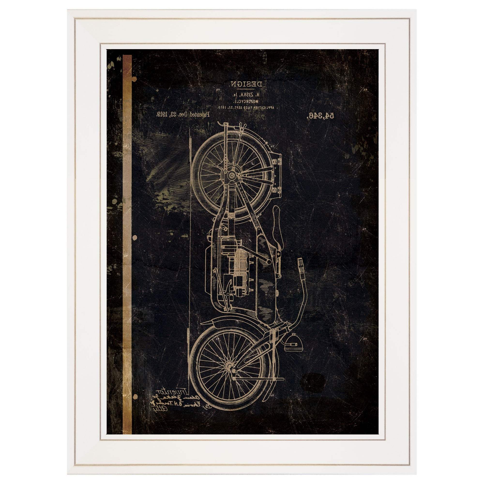 Motor Bike Patent I 1 White Framed Print Wall Art - Image 7