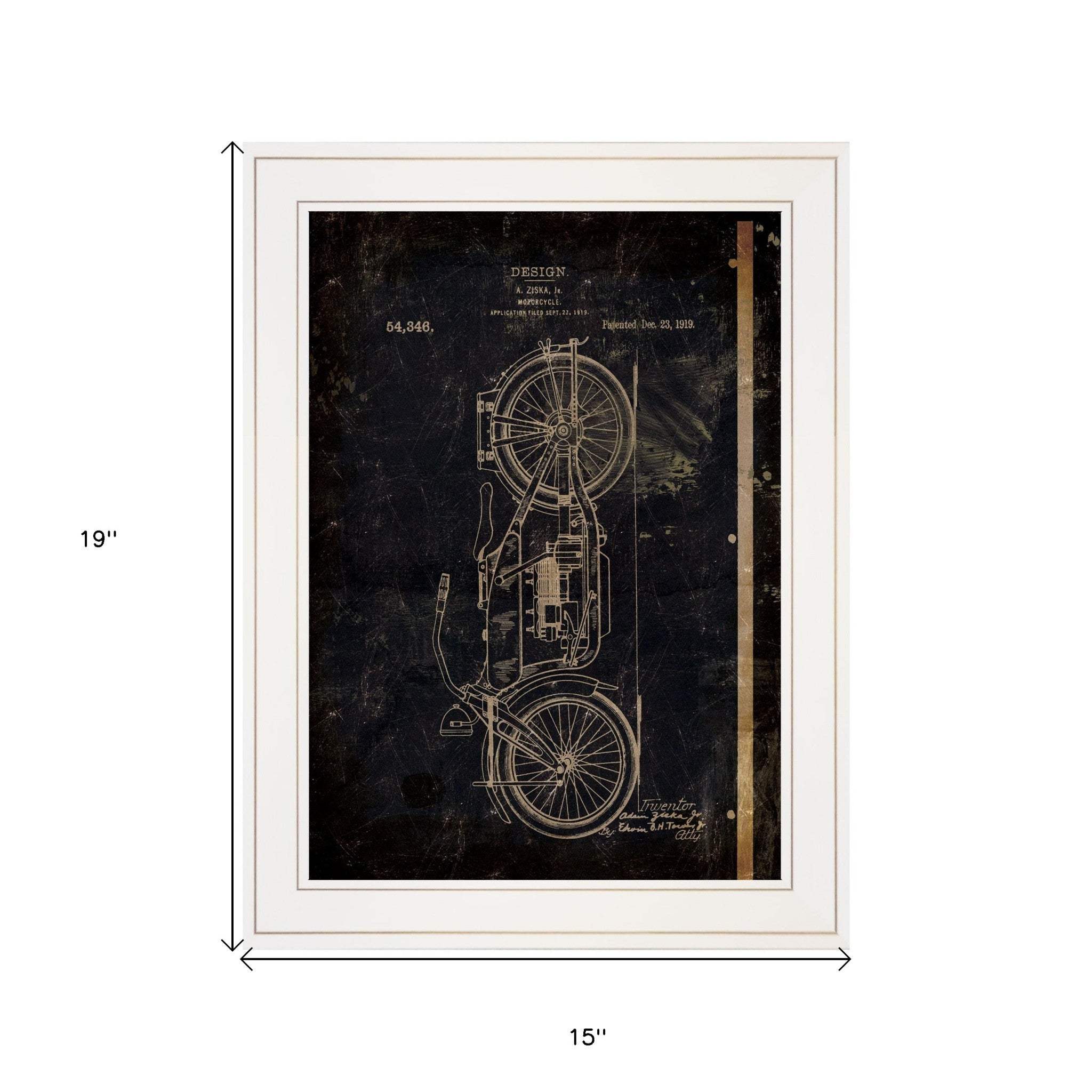Motor Bike Patent I 1 White Framed Print Wall Art - Image 8