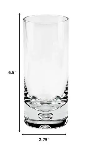 Mouth Blown Crystal Lead Free Hiball Glass 13 Oz  4 Pc Set - Image 7