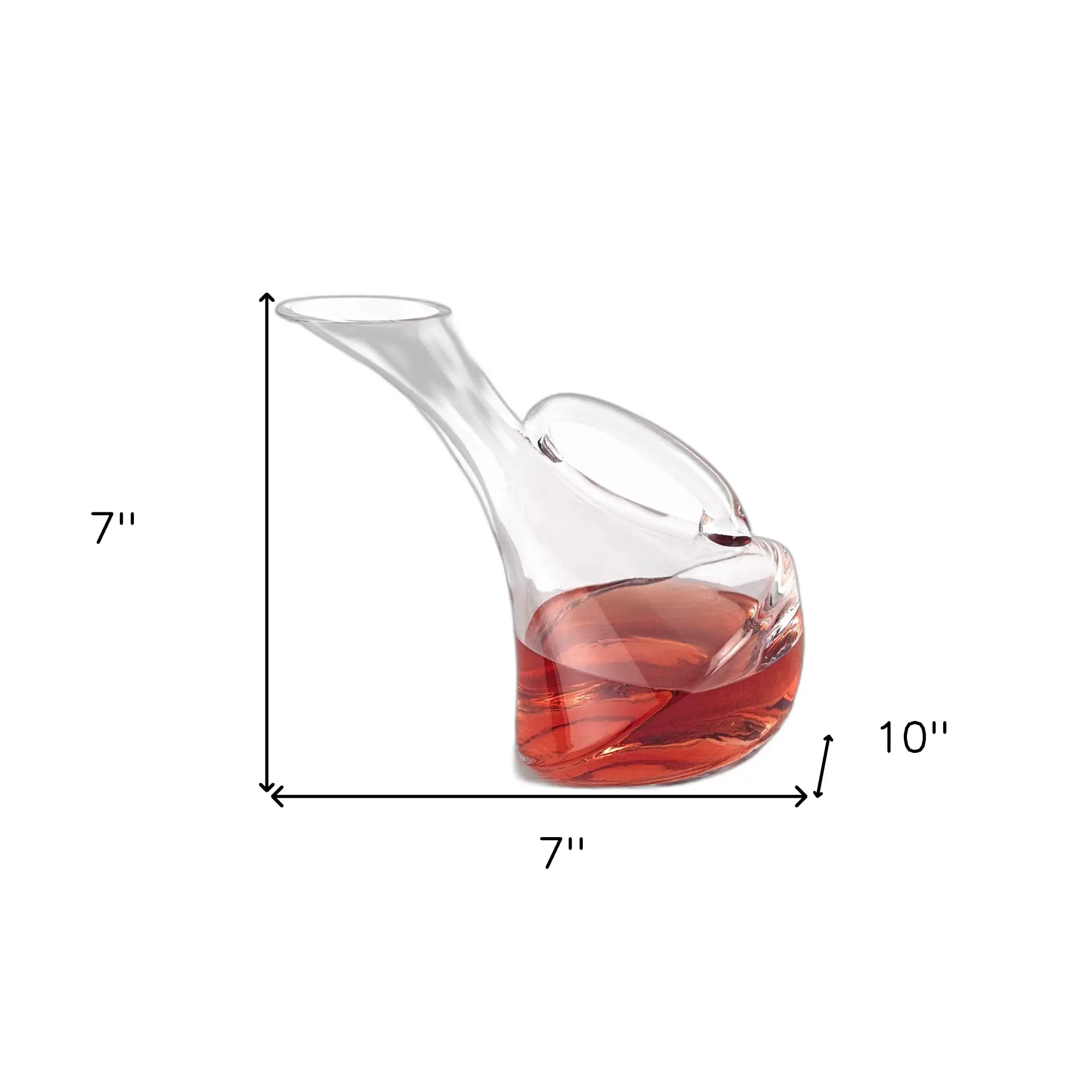 Mouth Blown Glass Wine Carafe  32 Oz - Image 8