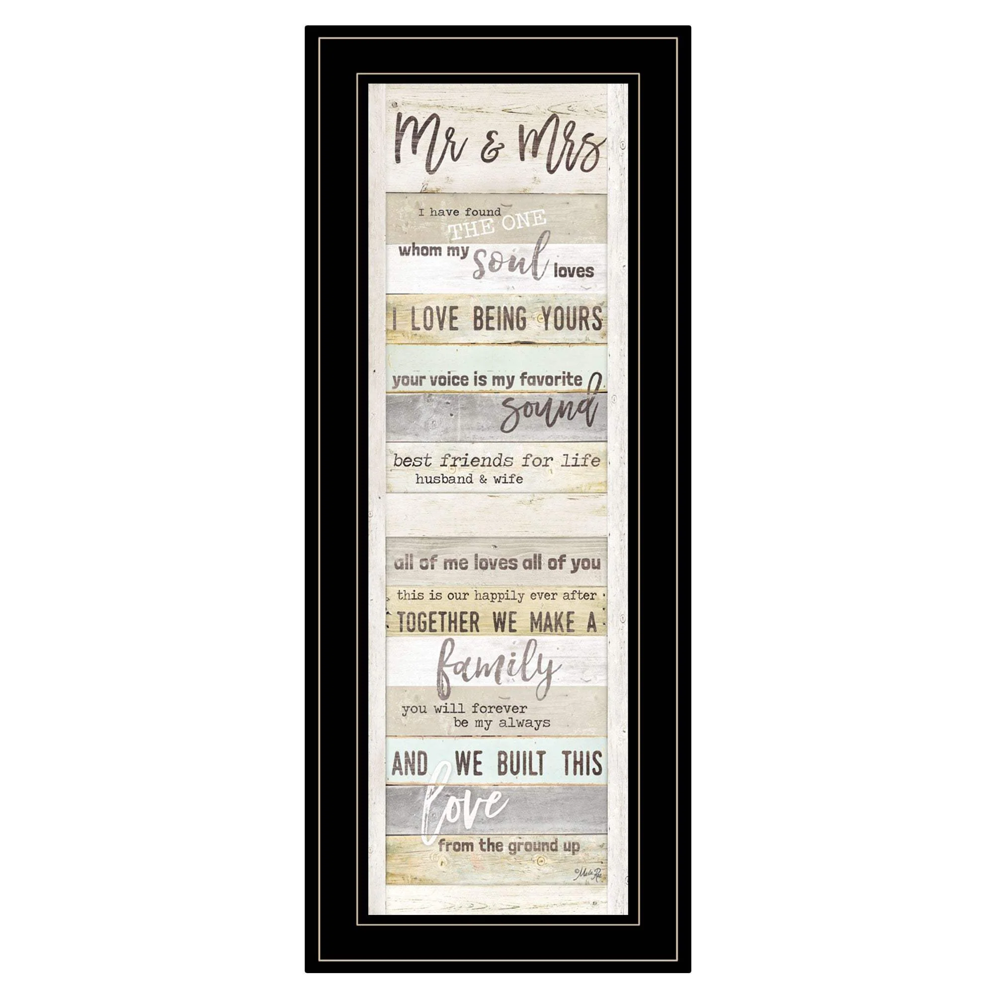 Mr and Mrs 1 Black Framed Print Wall Art - Image 2