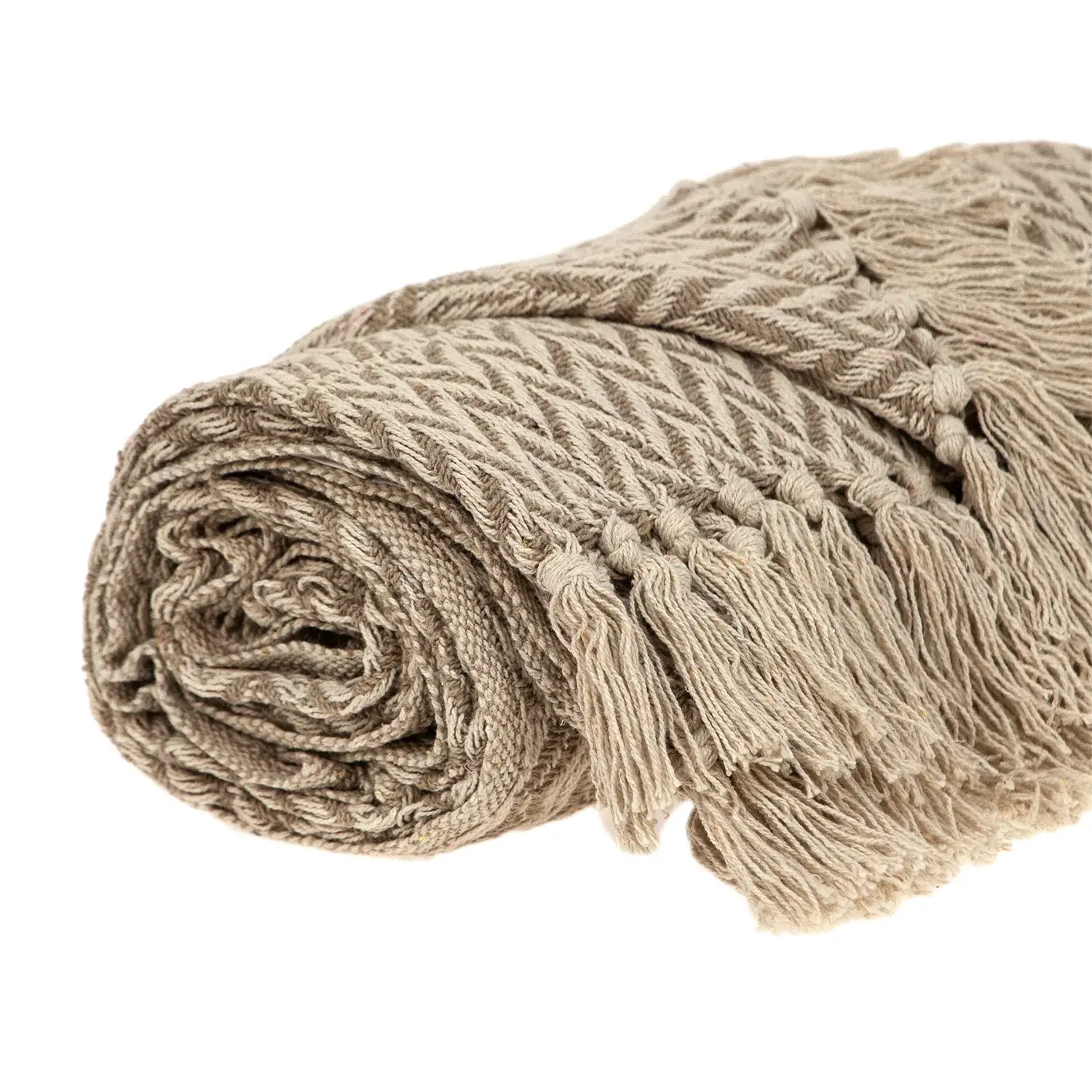 Multi Beige Herringbone Woven Handloom Throw - Image 4
