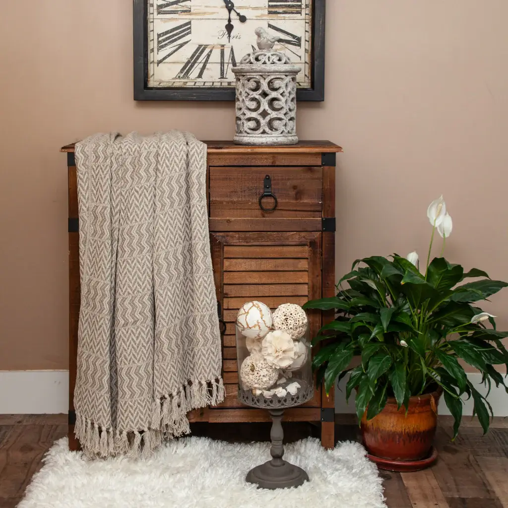 Multi Beige Herringbone Woven Handloom Throw - Image 7