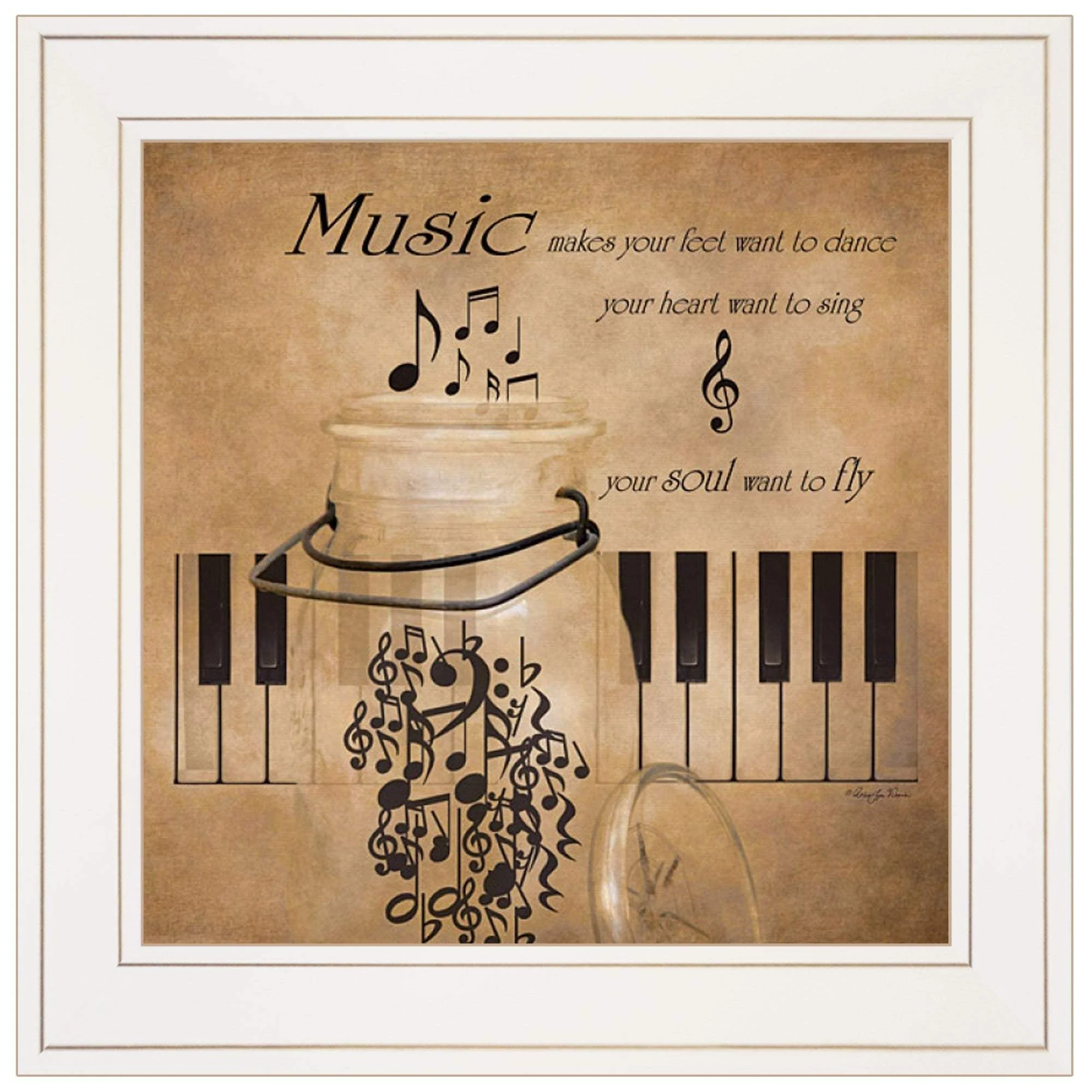 Music 1 White Framed Print Wall Art - Image 2