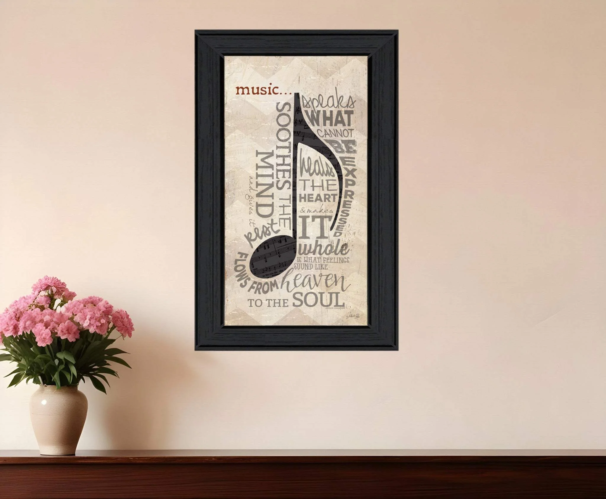 Music 7 Black Framed Print Wall Art