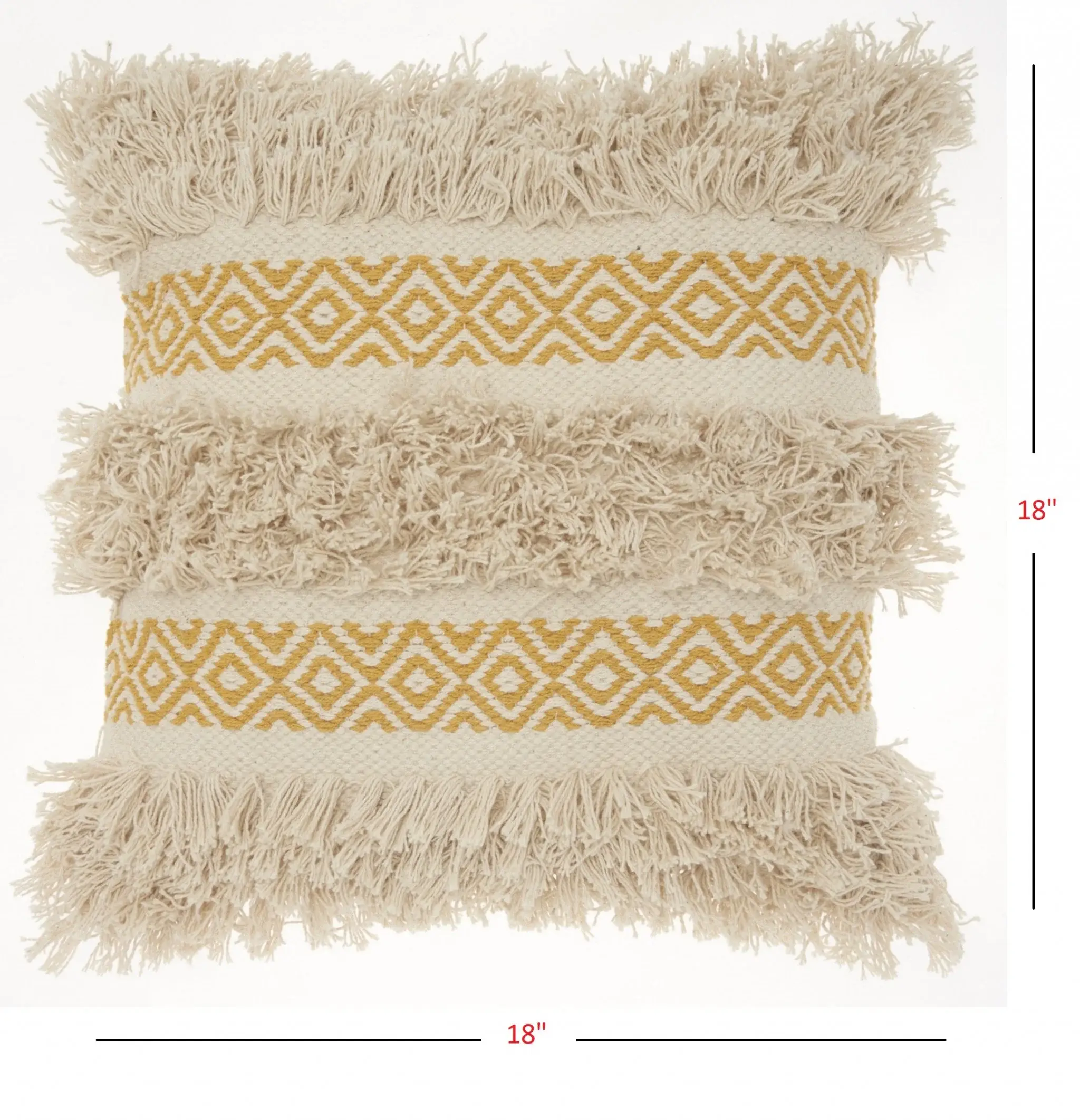 Mustard Diamond Patterned Throw Pillow - Image 8