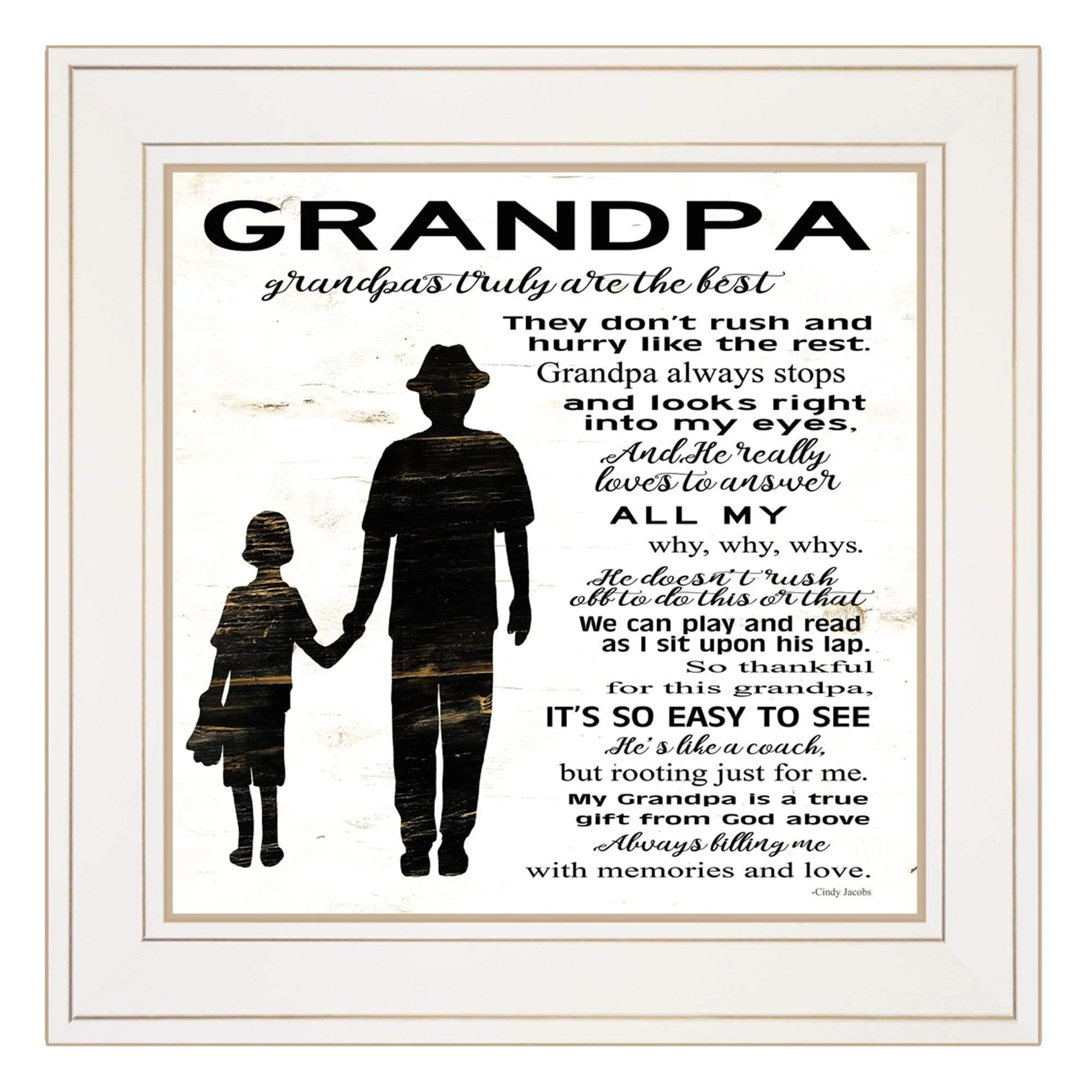 My Grandpa is the Best 2 White Framed Print Wall Art - Image 2
