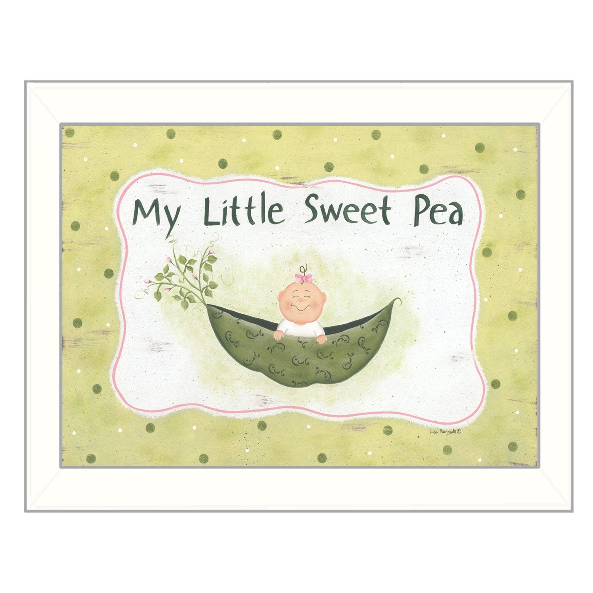 My Little Sweet Pea White Framed Print Wall Art - Image 2