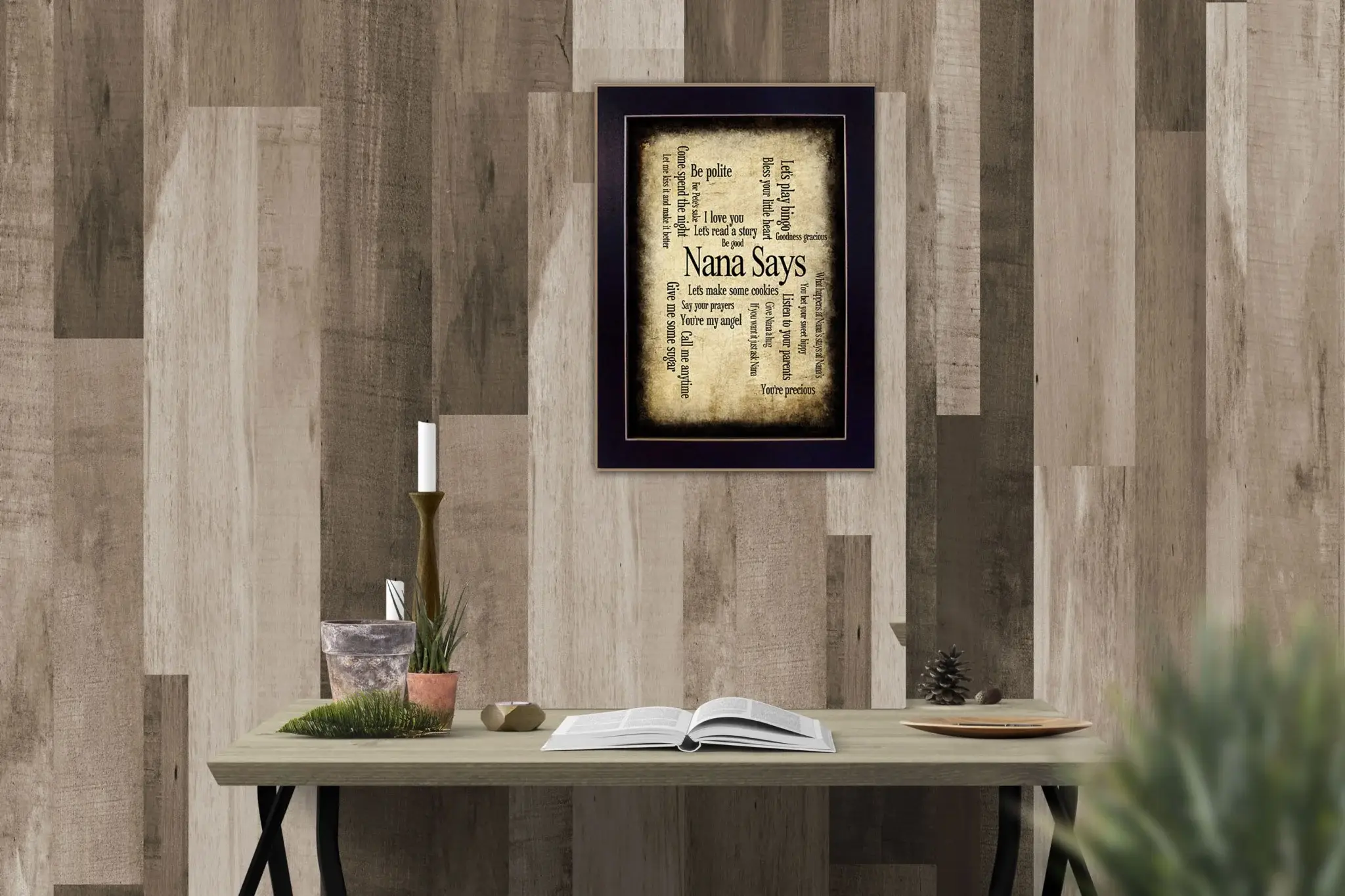 Nana Says Black Framed Print Wall Art - Image 5