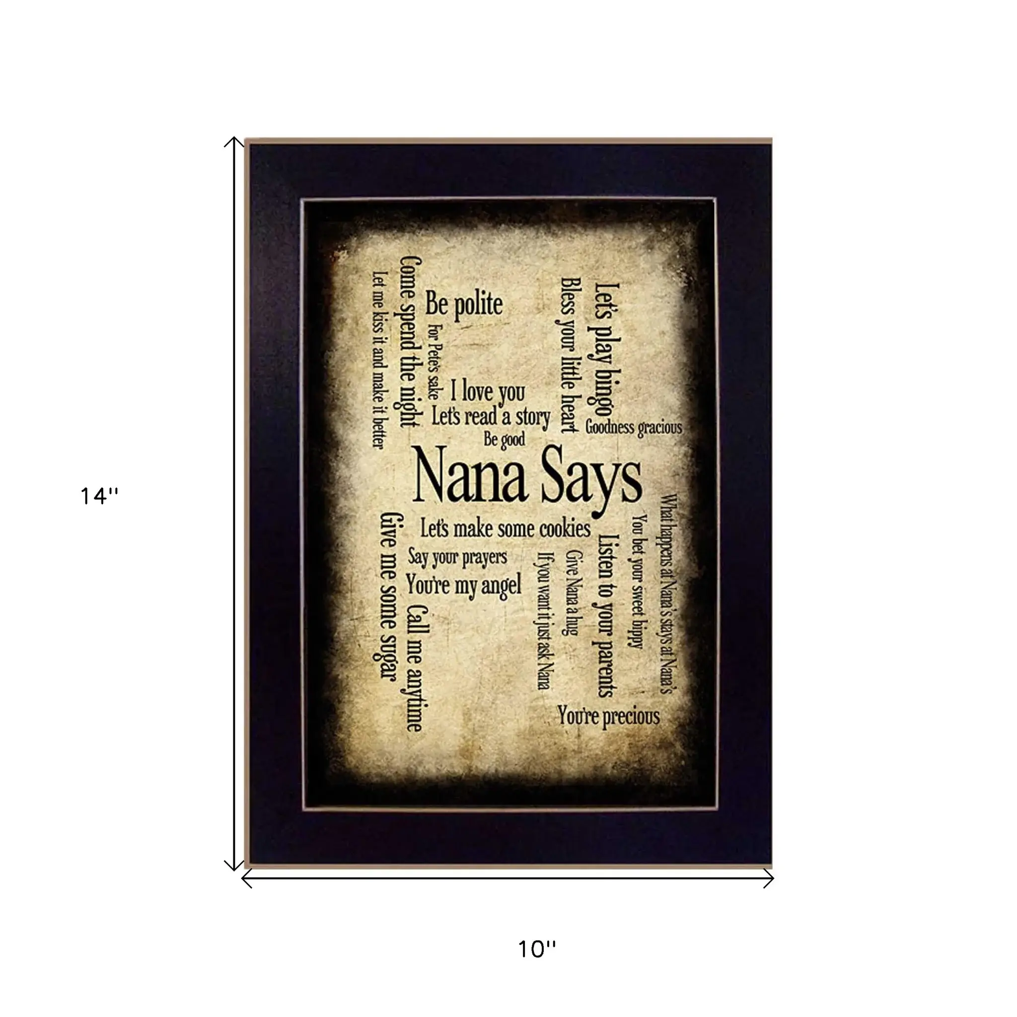 Nana Says Black Framed Print Wall Art - Image 6