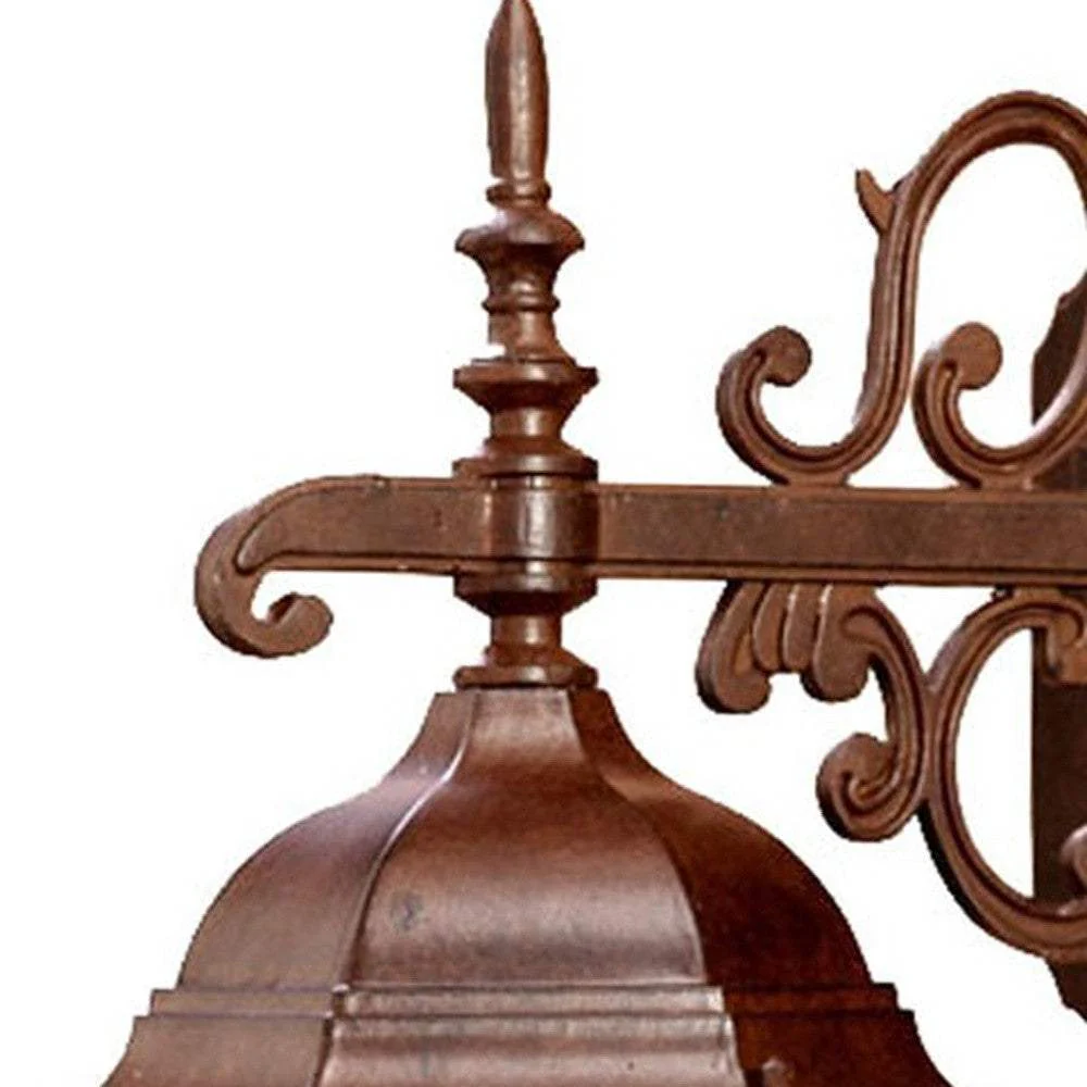 Narrow Brown Domed Hanging Glass Lantern Wall Light - Image 5