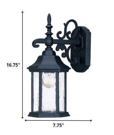 Narrow Matte Black Domed Hanging Lantern Wall Light - Image 6