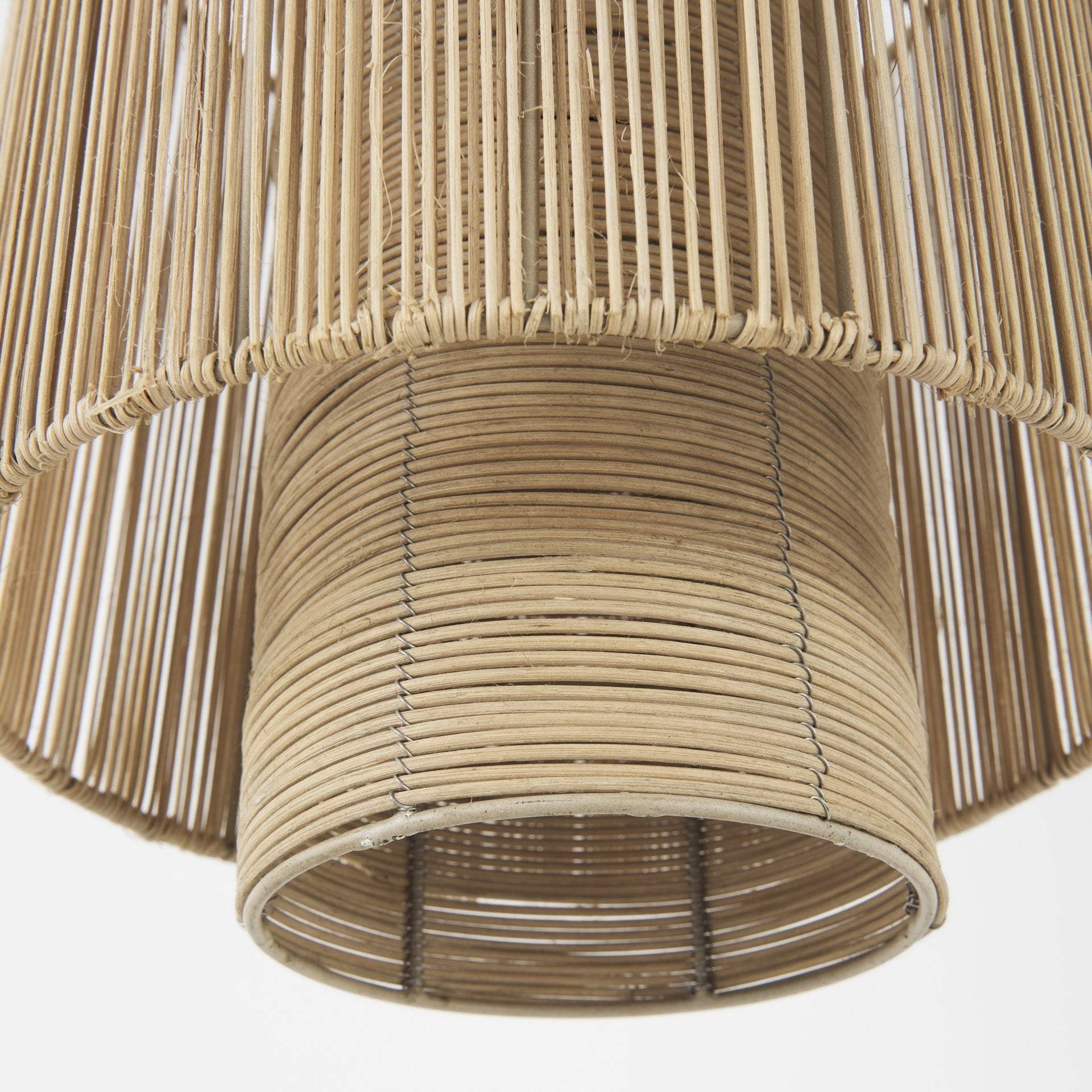 Natural Cane Cylindrical Hanging Pendant Light - Image 9