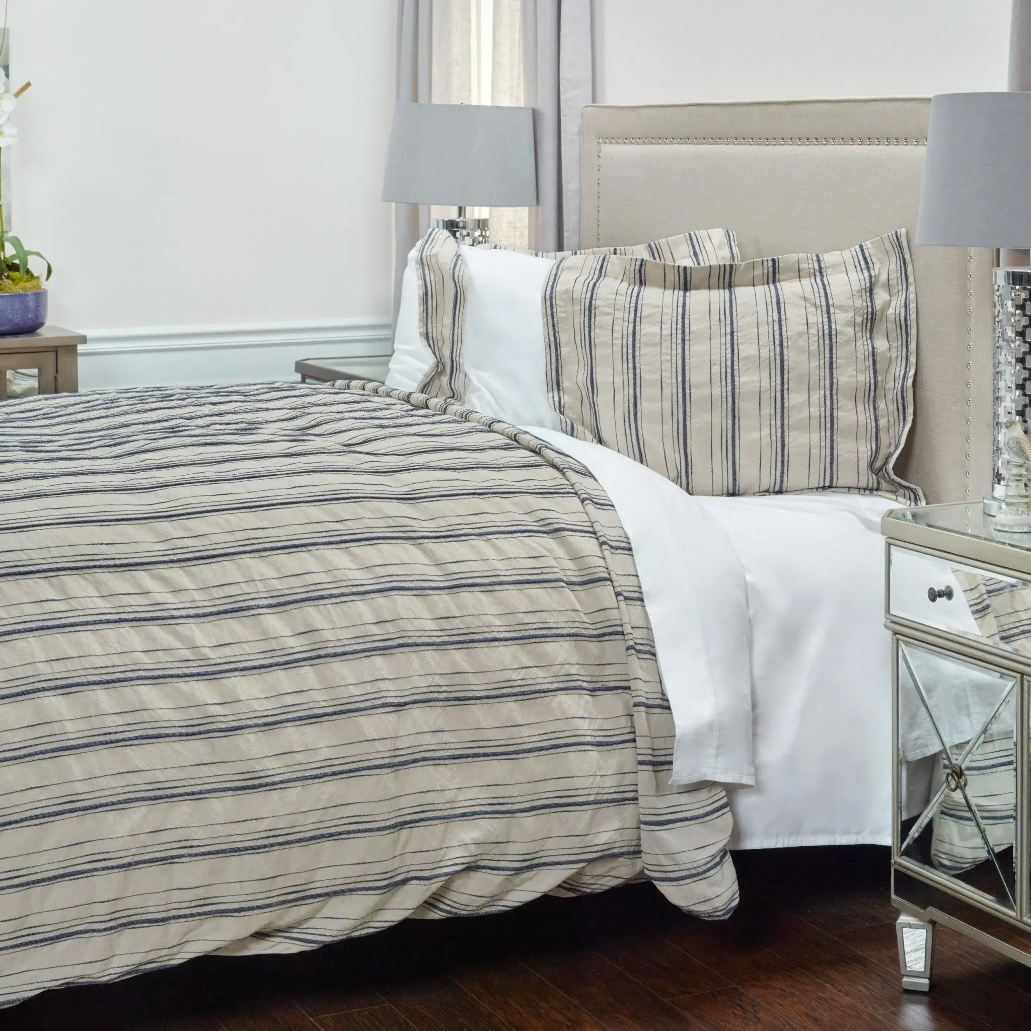 Natural King Linen 300 Thread Count Dry Clean Only Duvet Cover - Image 7