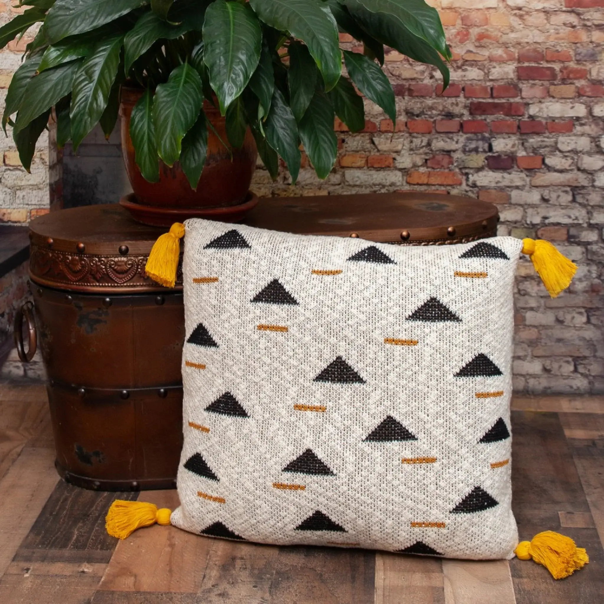 Natural Knitted Throw Pillow - Image 7