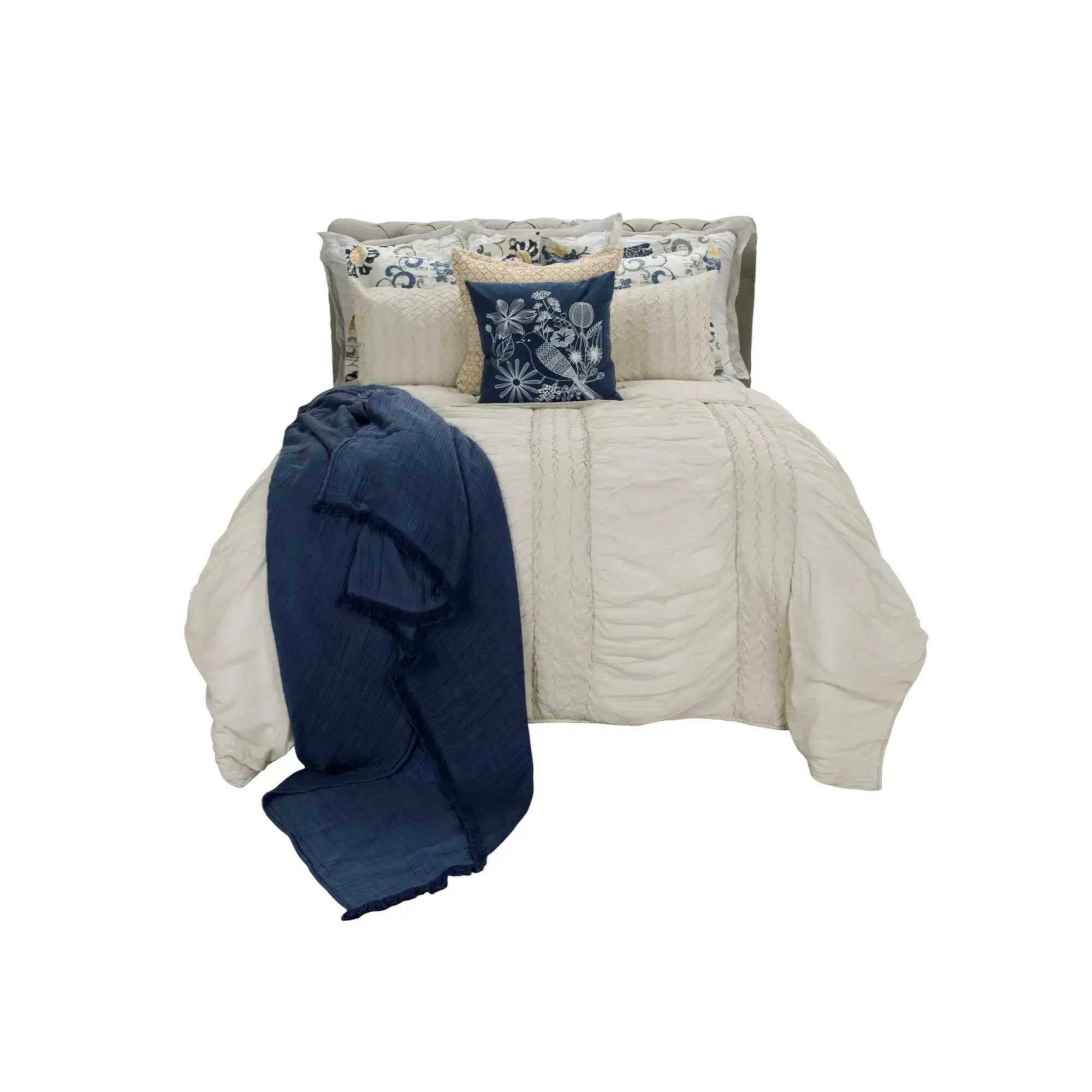 Natural Twin 100% Cotton 300 Thread Count Washable Down Alternative Comforter - Image 2