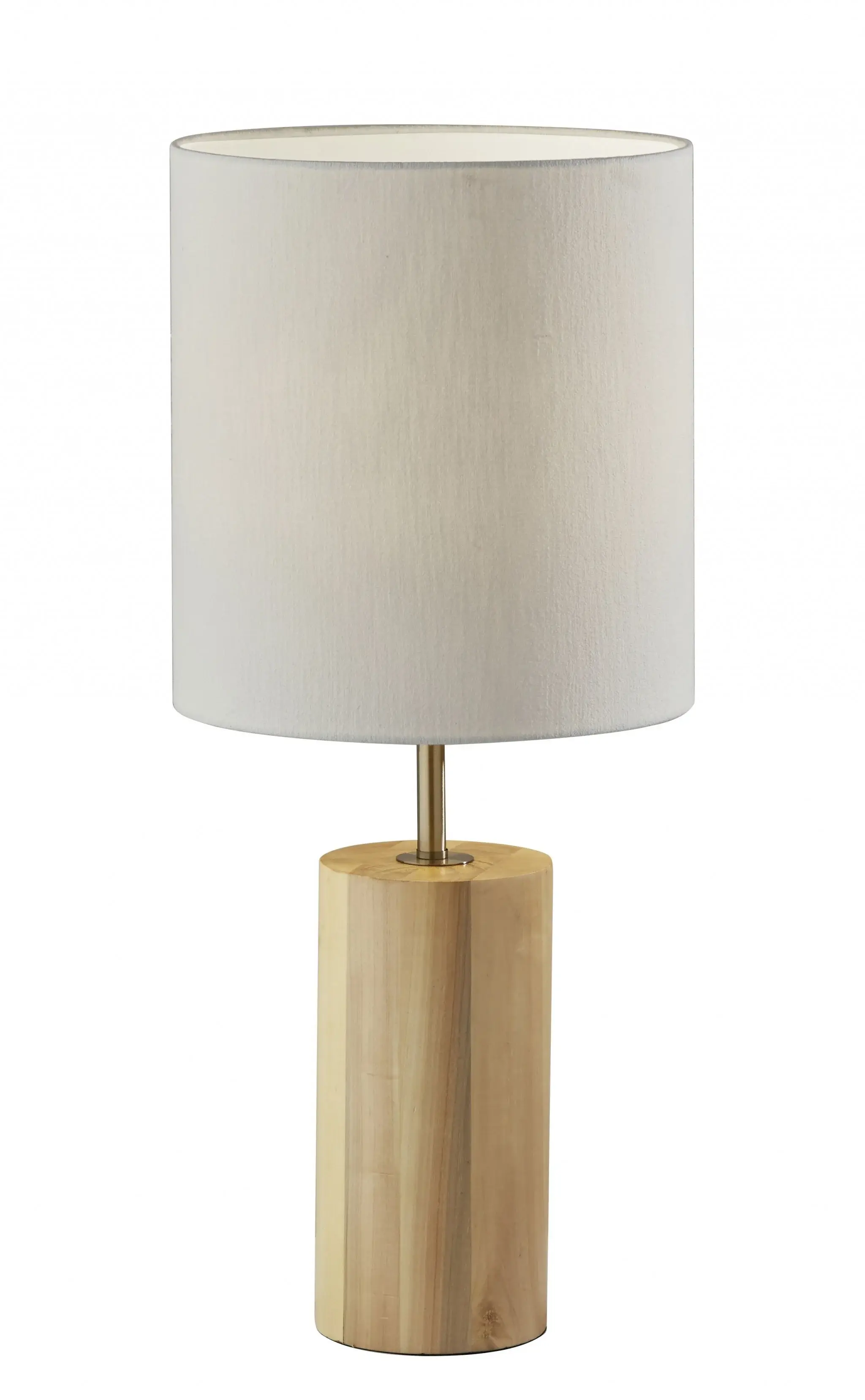 Natural Wood Circular Block Table Lamp - Image 2