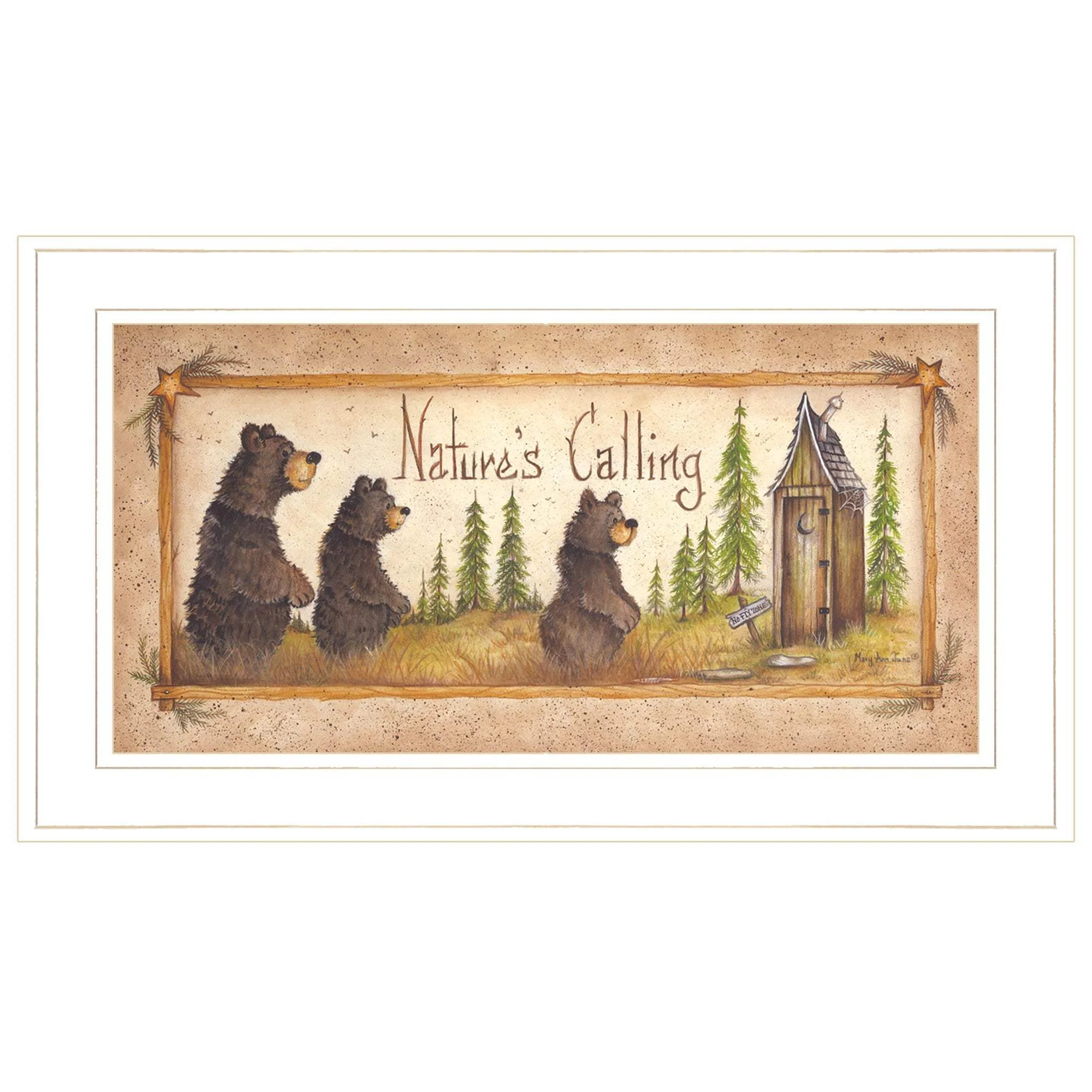 Natures Calling 2 White Framed Print Bathroom Wall Art - Image 2