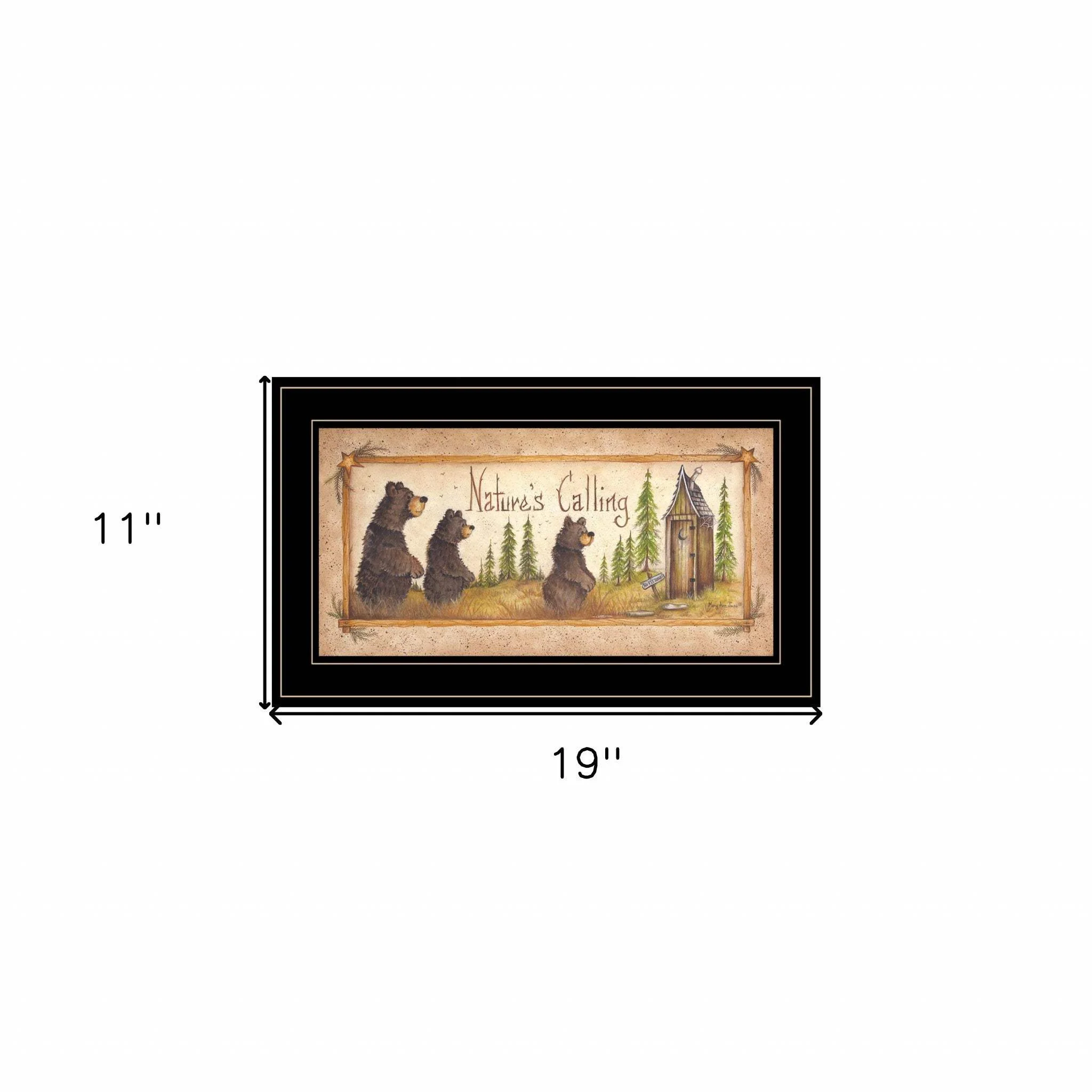 Natures Calling 3 Black Framed Print Bathroom Wall Art - Image 5