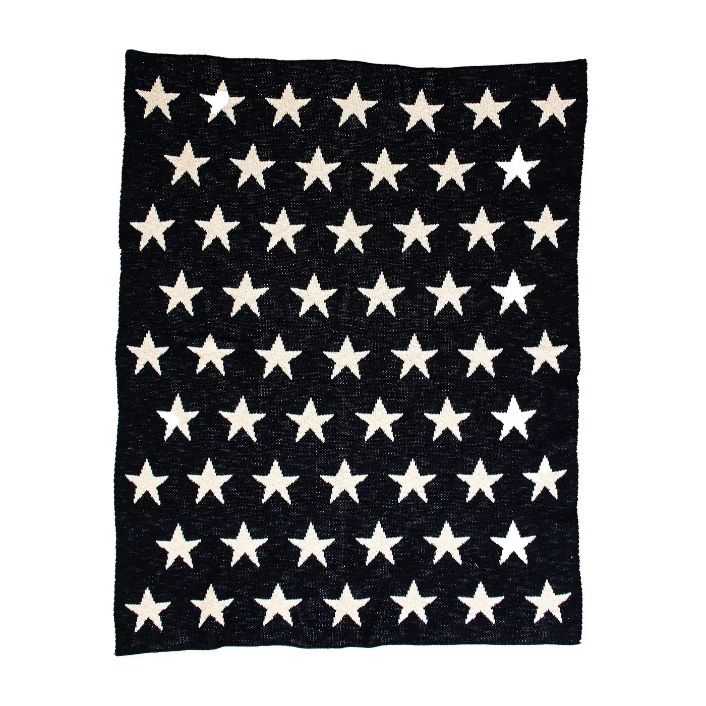 Navy Blue And White Stars Knitted Baby Blanket - Image 5