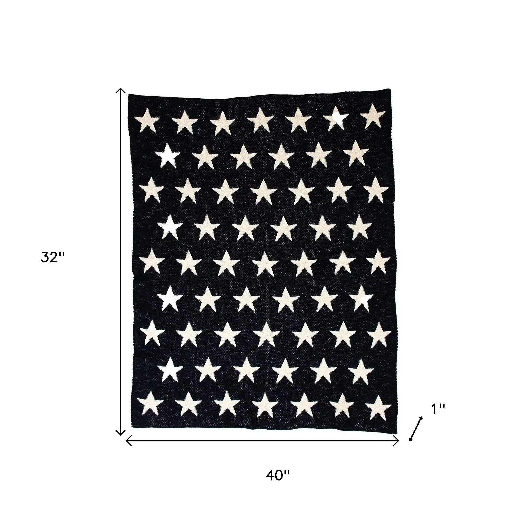 Navy Blue And White Stars Knitted Baby Blanket - Image 9