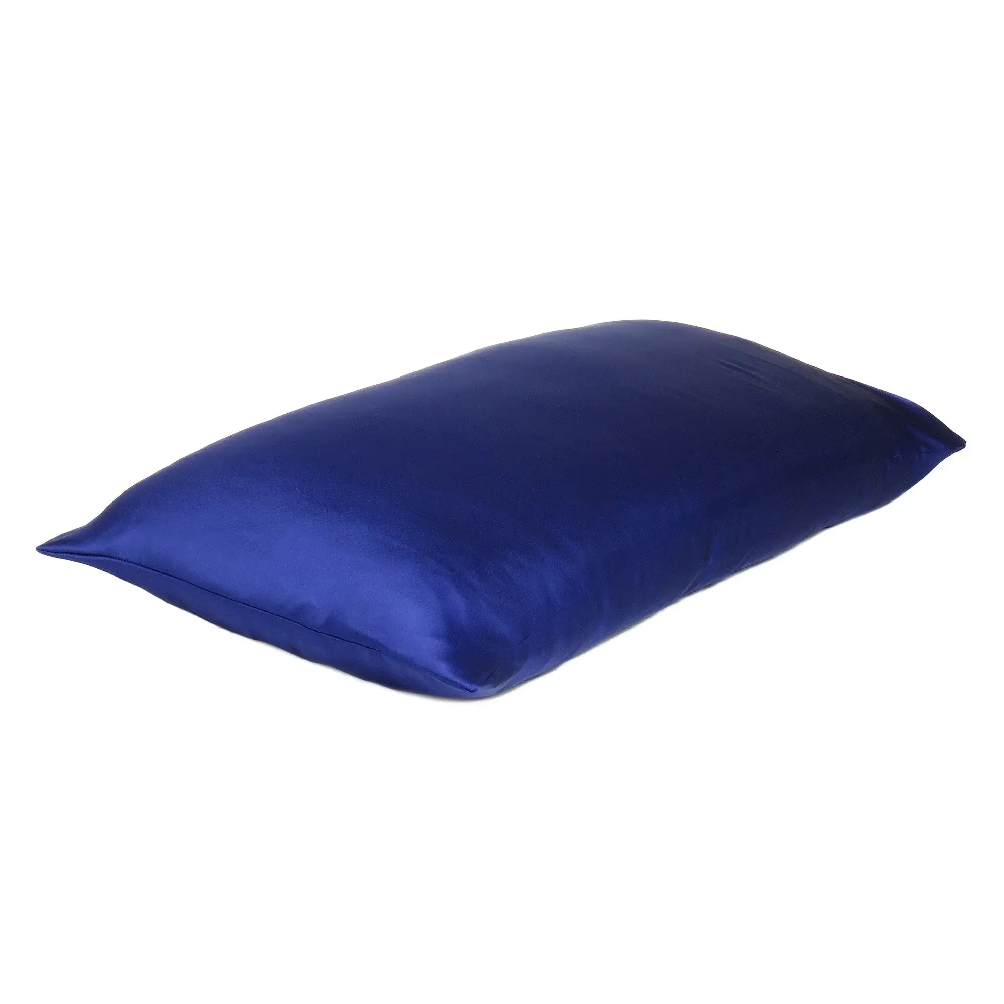 Navy Blue Dreamy Set Of 2 Silky Satin Standard Pillowcases - Image 3