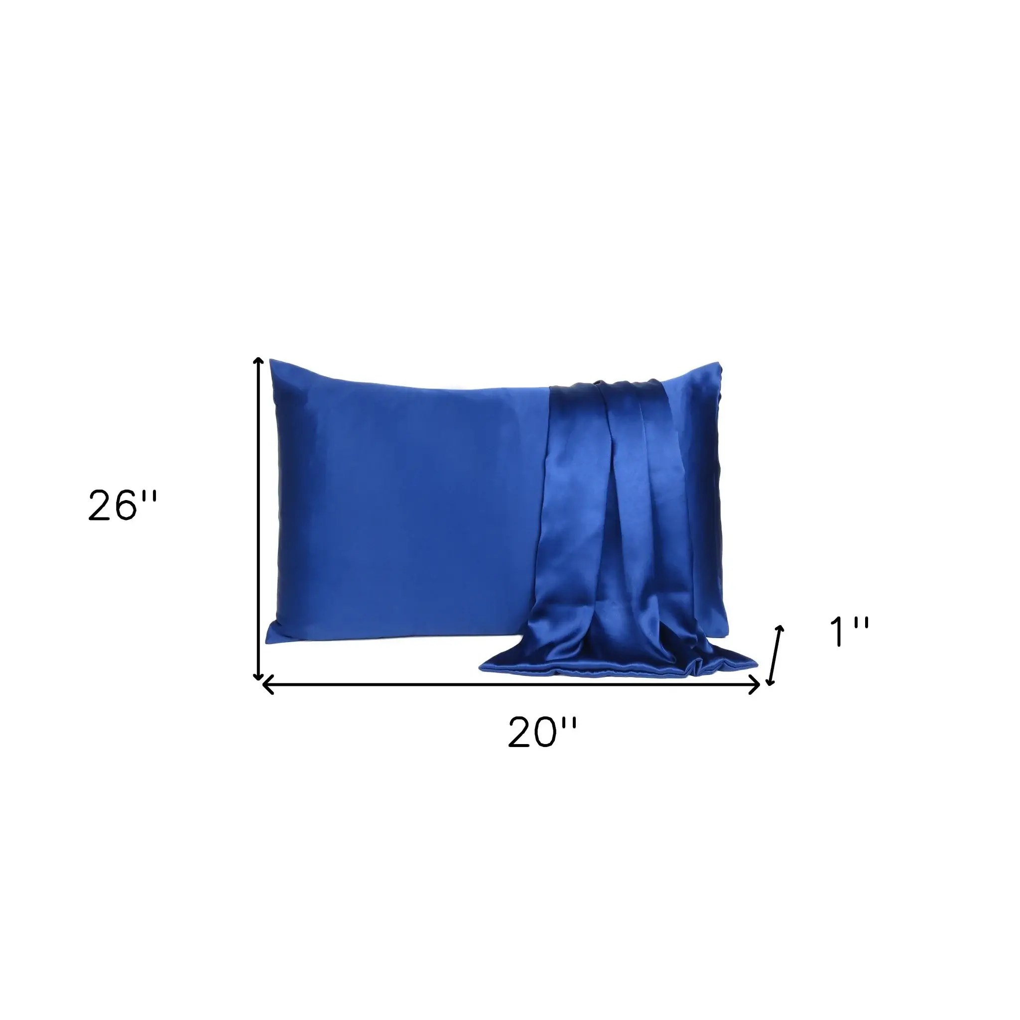 Navy Blue Dreamy Set Of 2 Silky Satin Standard Pillowcases - Image 8