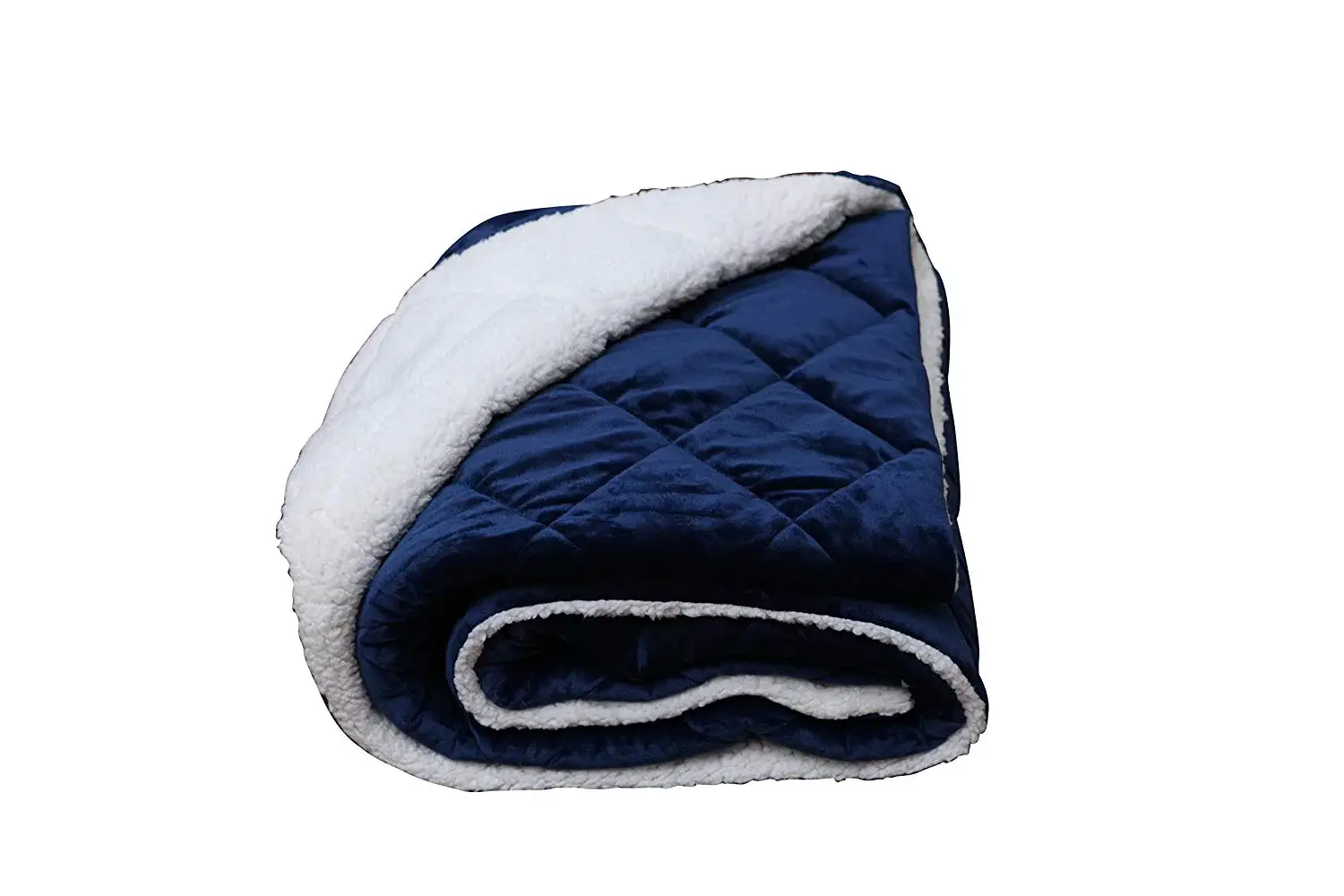 Navy Blue Microfiber Solid Color Plush Throw - Image 2