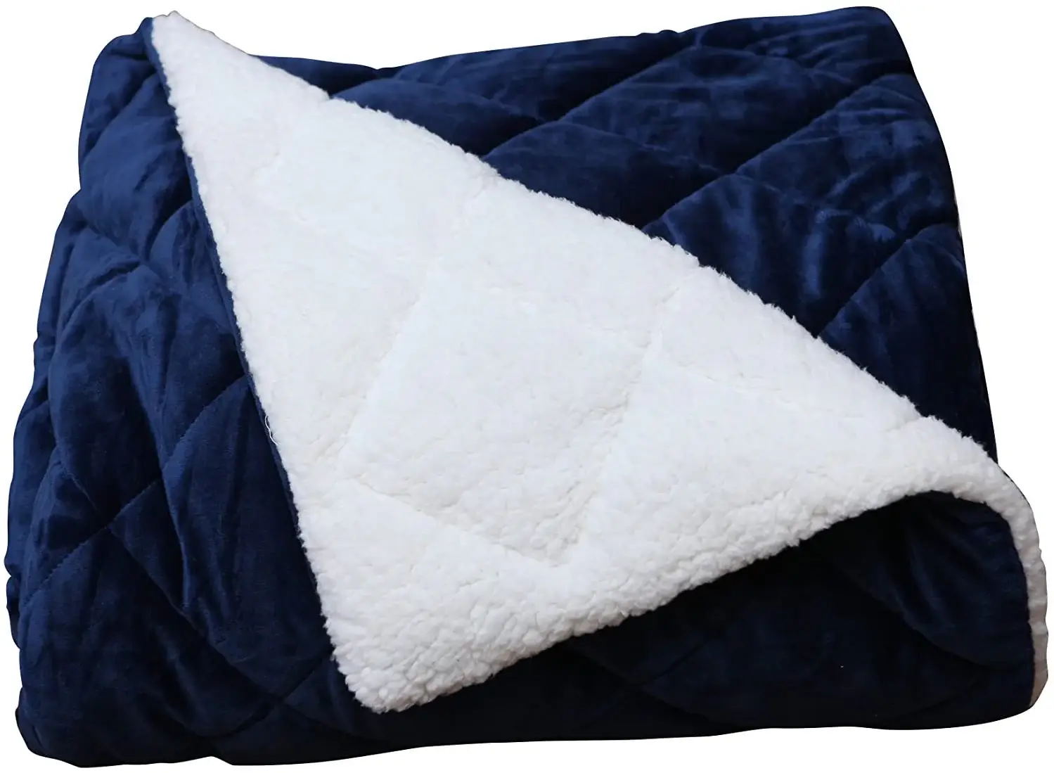 Navy Blue Microfiber Solid Color Plush Throw - Image 3