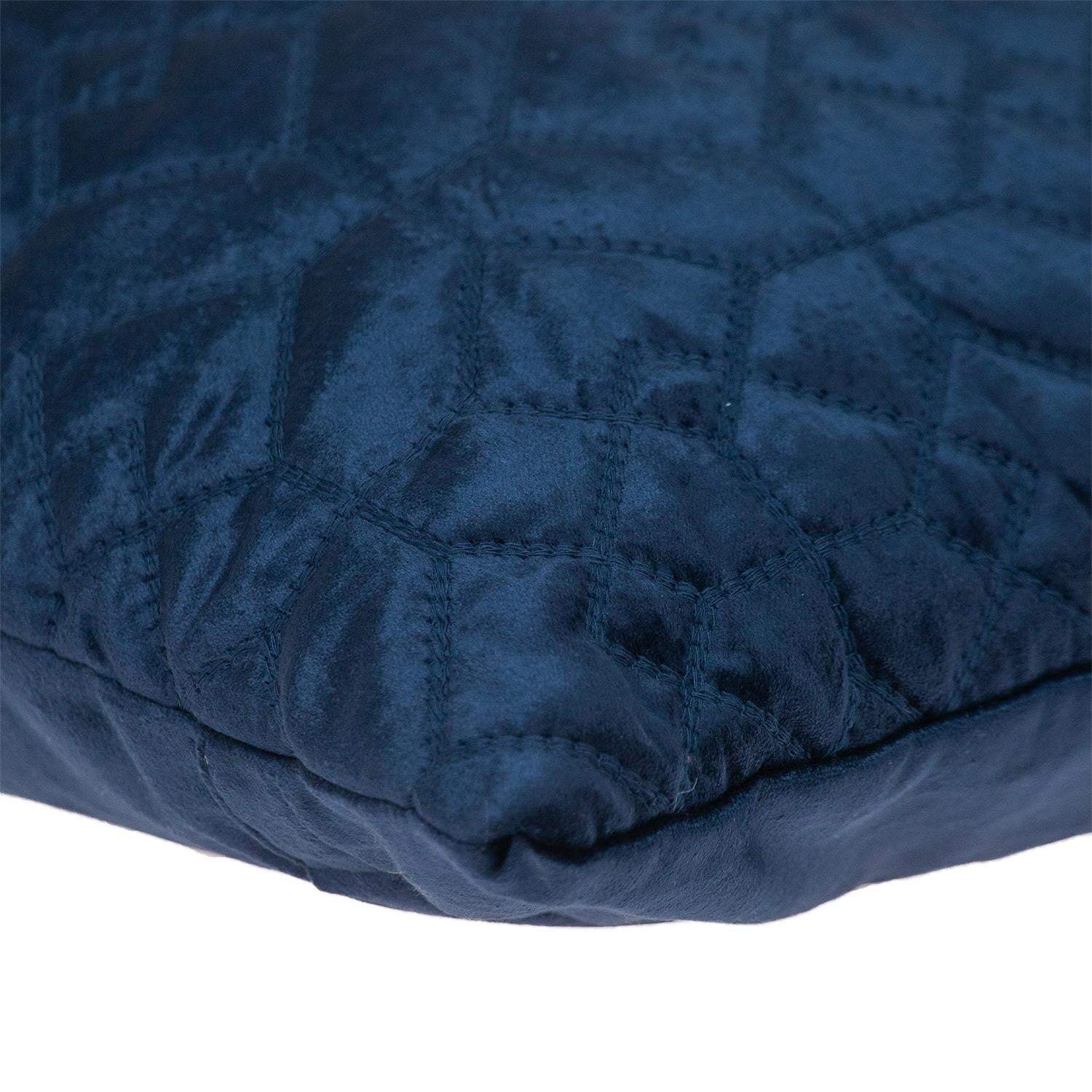 Navy Quilted Velvet Geo Decorative Throw Pillow - Image 6