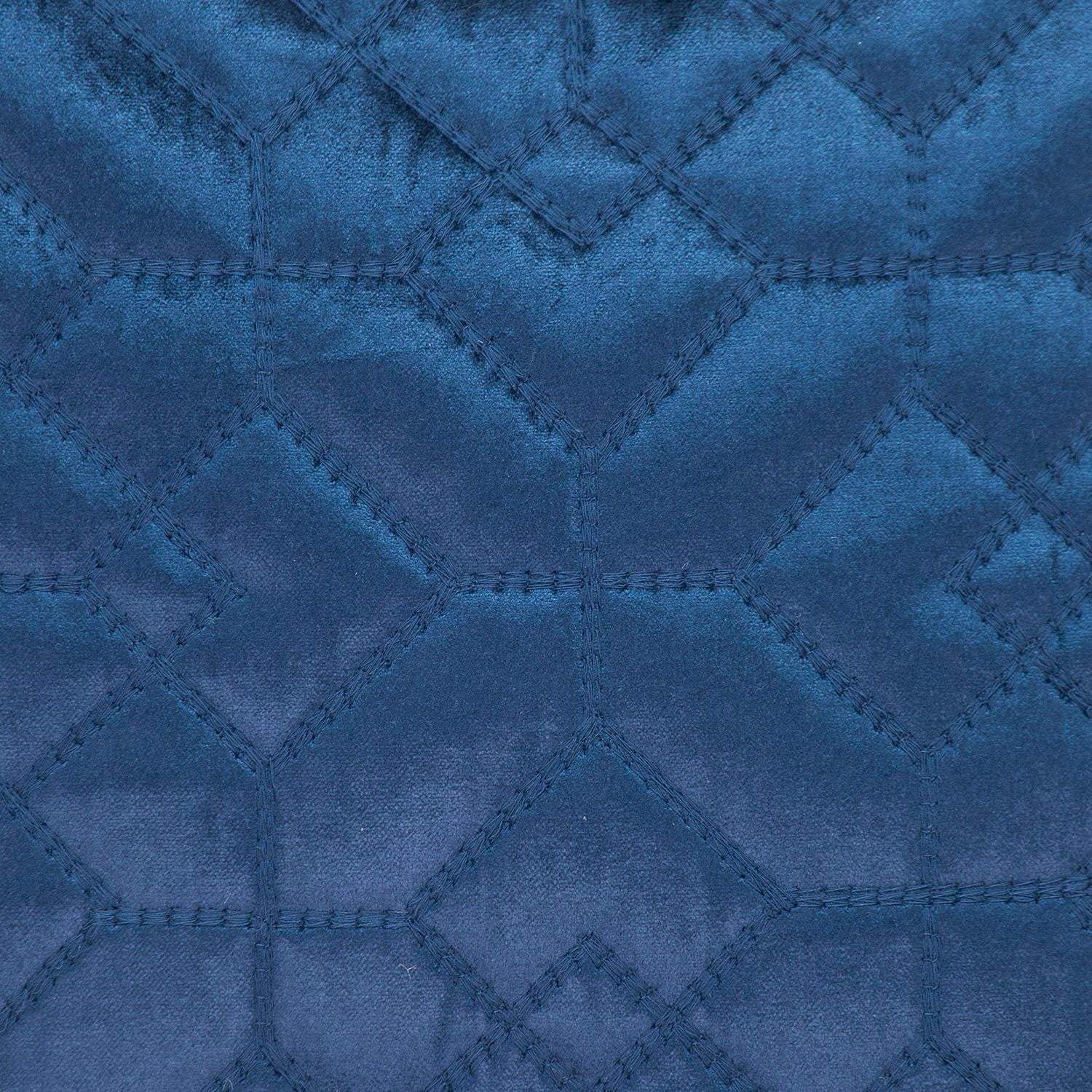 Navy Quilted Velvet Geo Decorative Throw Pillow - Image 9