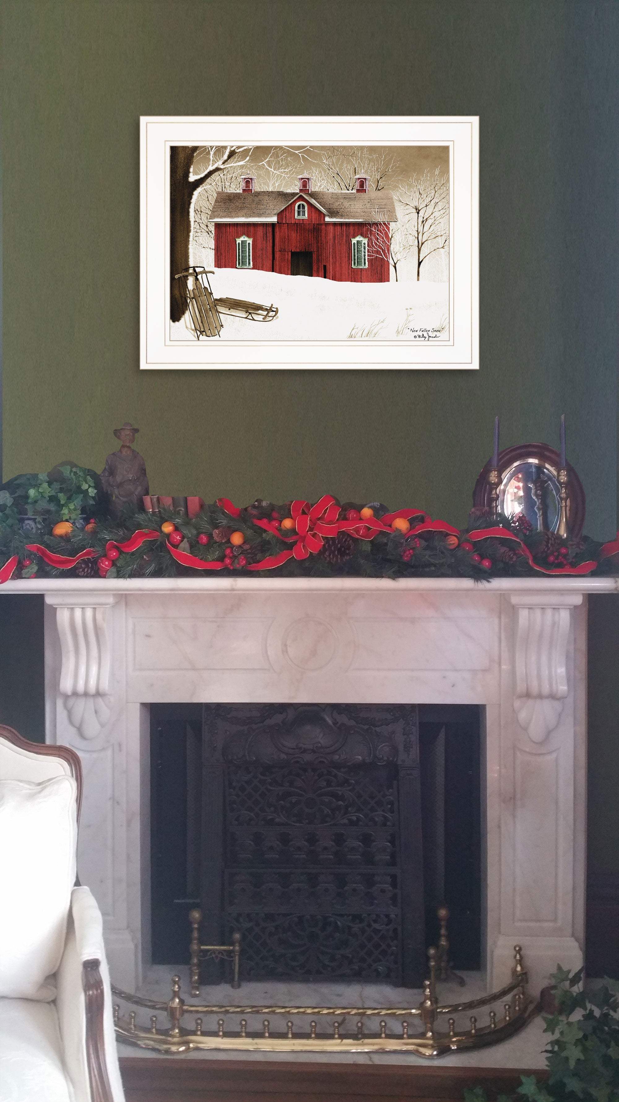 New Fallen Snow 1 White Framed Print Wall Art - Image 4