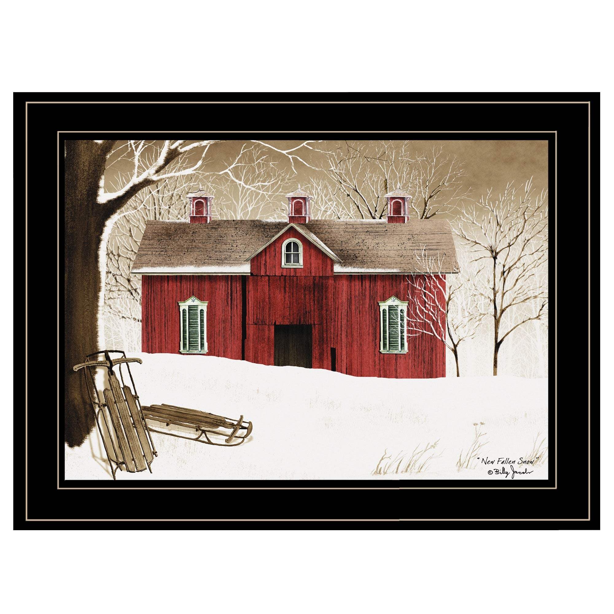 New Fallen Snow 2 Black Framed Print Wall Art - Image 2