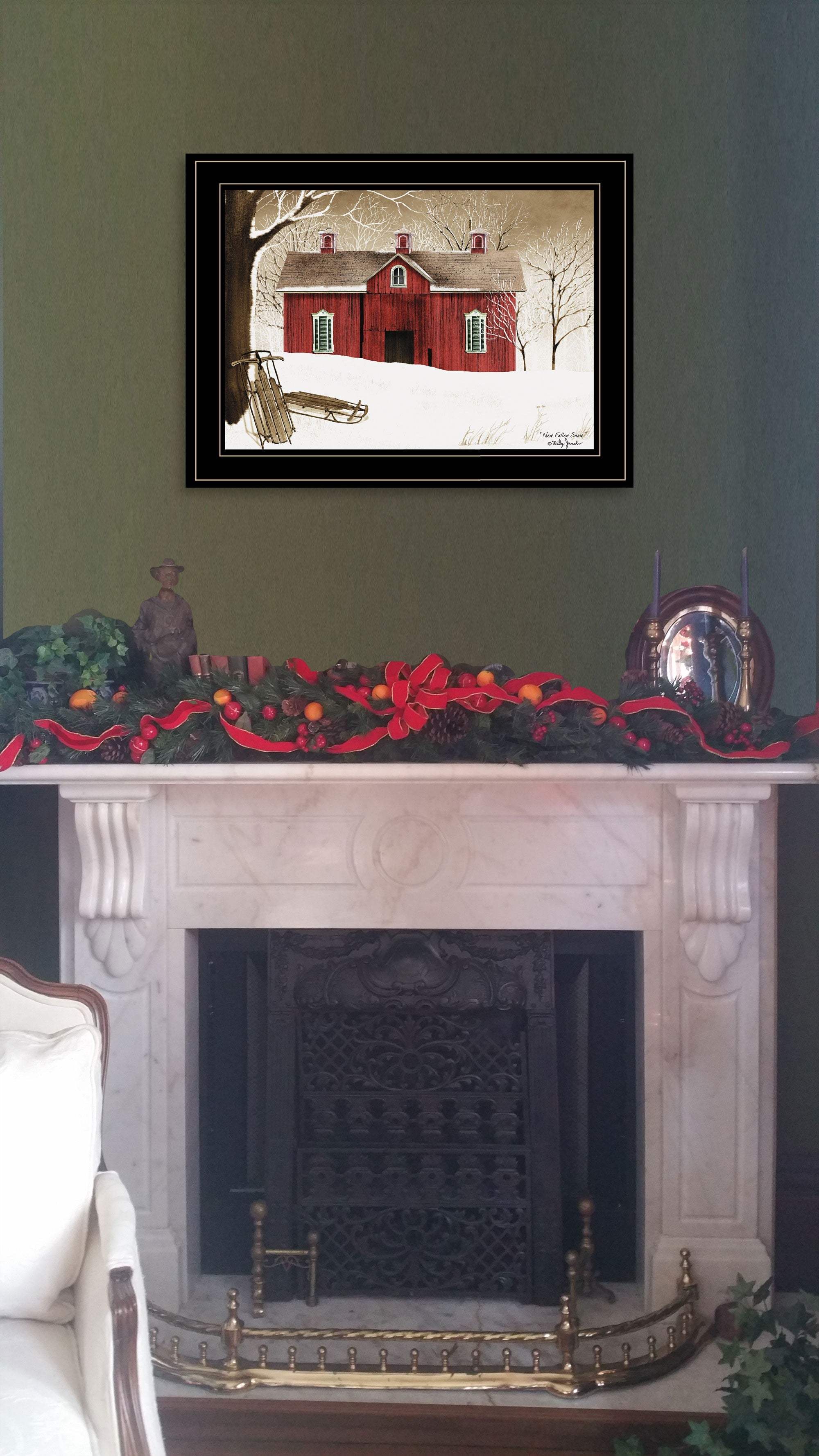 New Fallen Snow 2 Black Framed Print Wall Art - Image 4