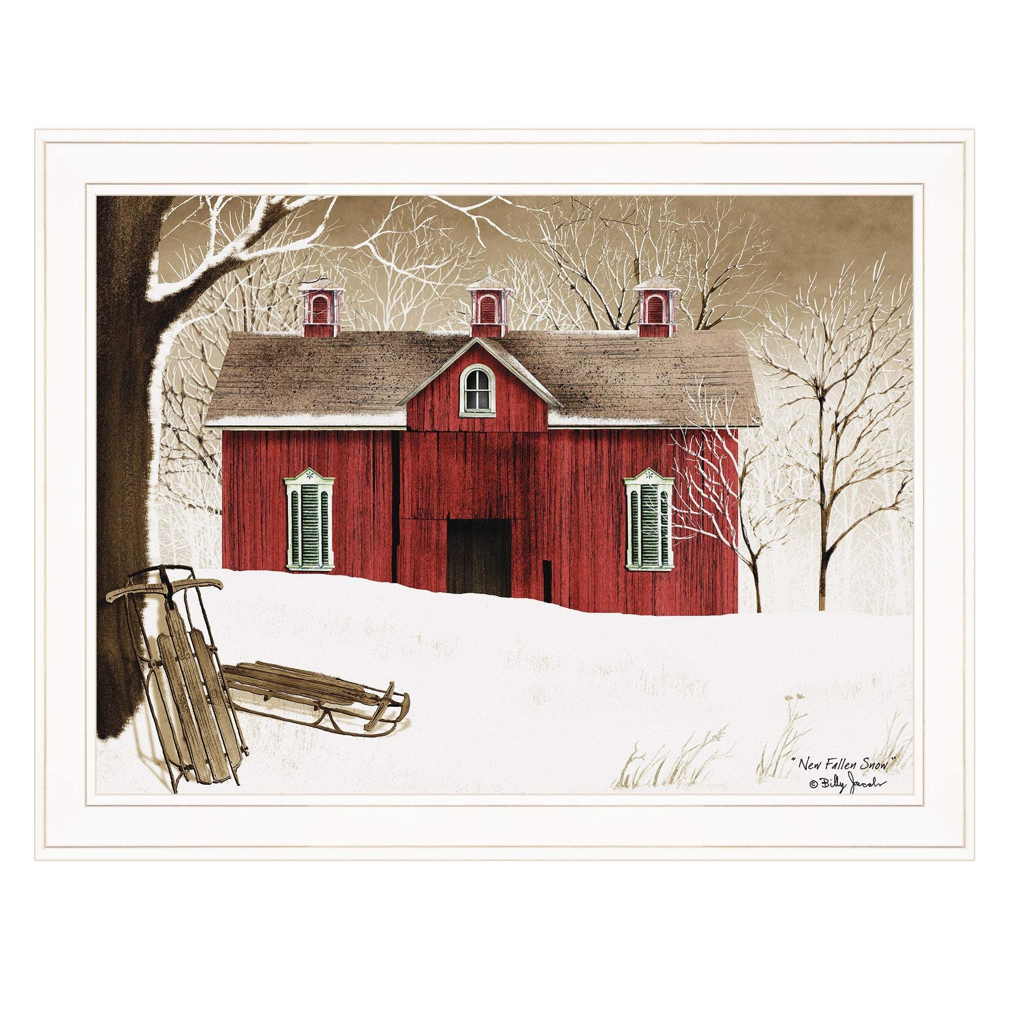 New Fallen Snow 3 White Framed Print Wall Art - Image 2