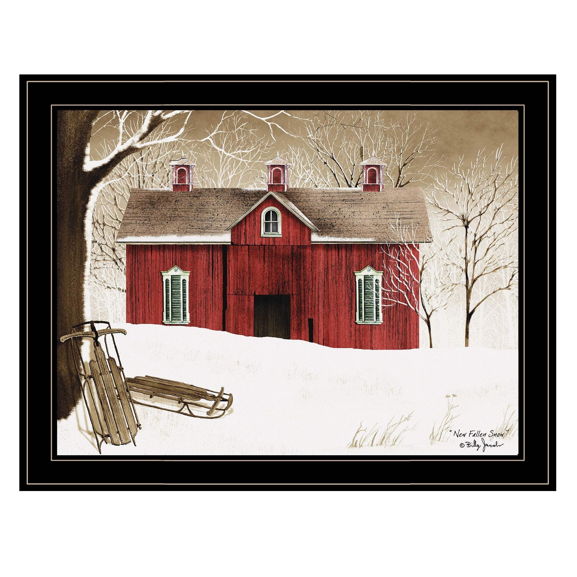 New Fallen Snow 4 Black Framed Print Wall Art - Image 2