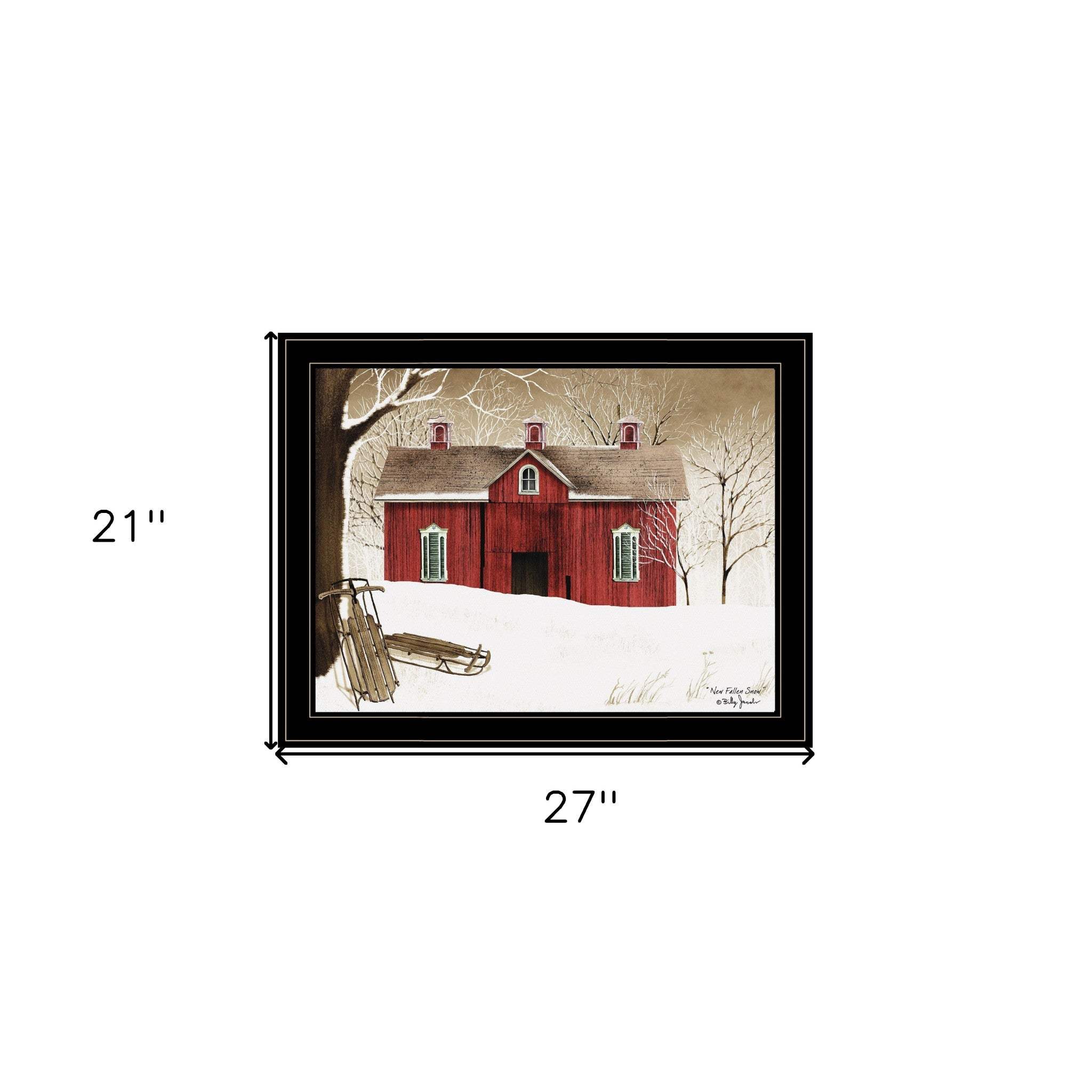 New Fallen Snow 4 Black Framed Print Wall Art - Image 6