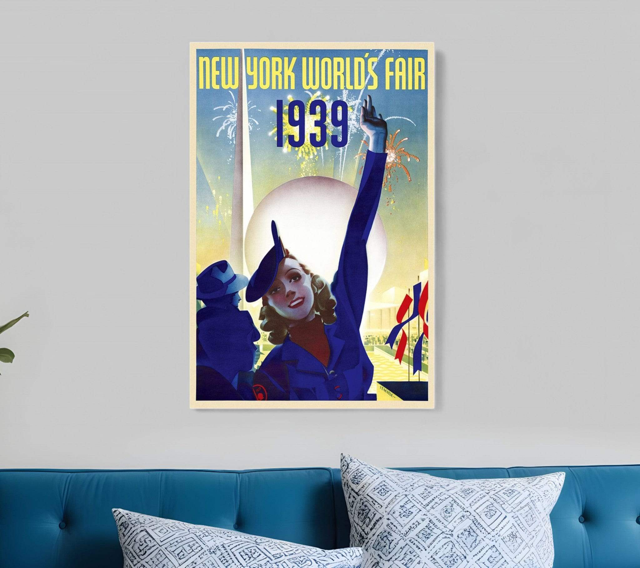 New York 1939 World's Fair Vintage Travel Unframed Print Wall Art - Image 2