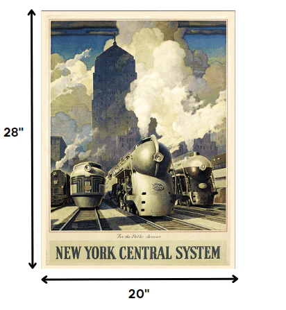 New York Railroad Vintage Travel Unframed Print Wall Art - Image 4