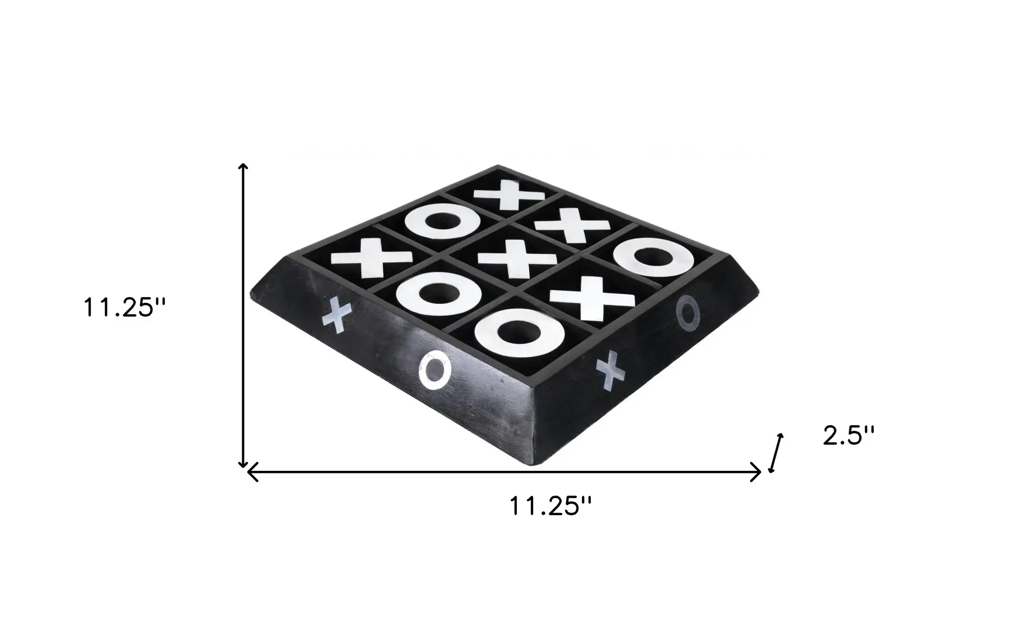 Nickel And Dark Wood Tic Tac Toe Game Sculpture - Image 6
