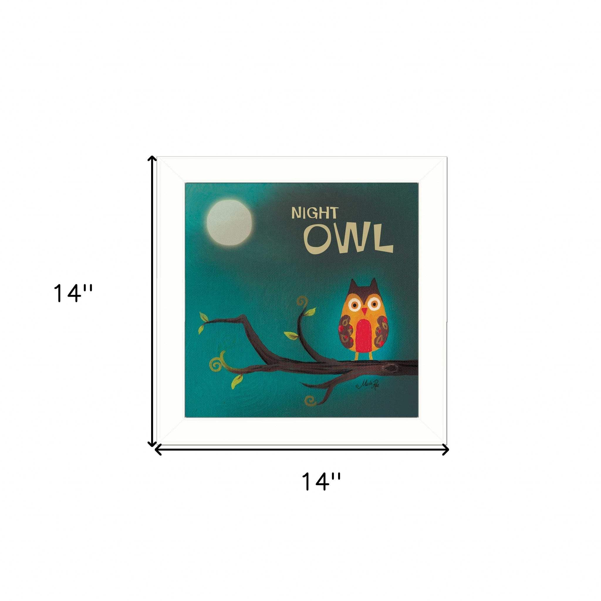 Night Owl 1 White Framed Print Wall Art - Image 6