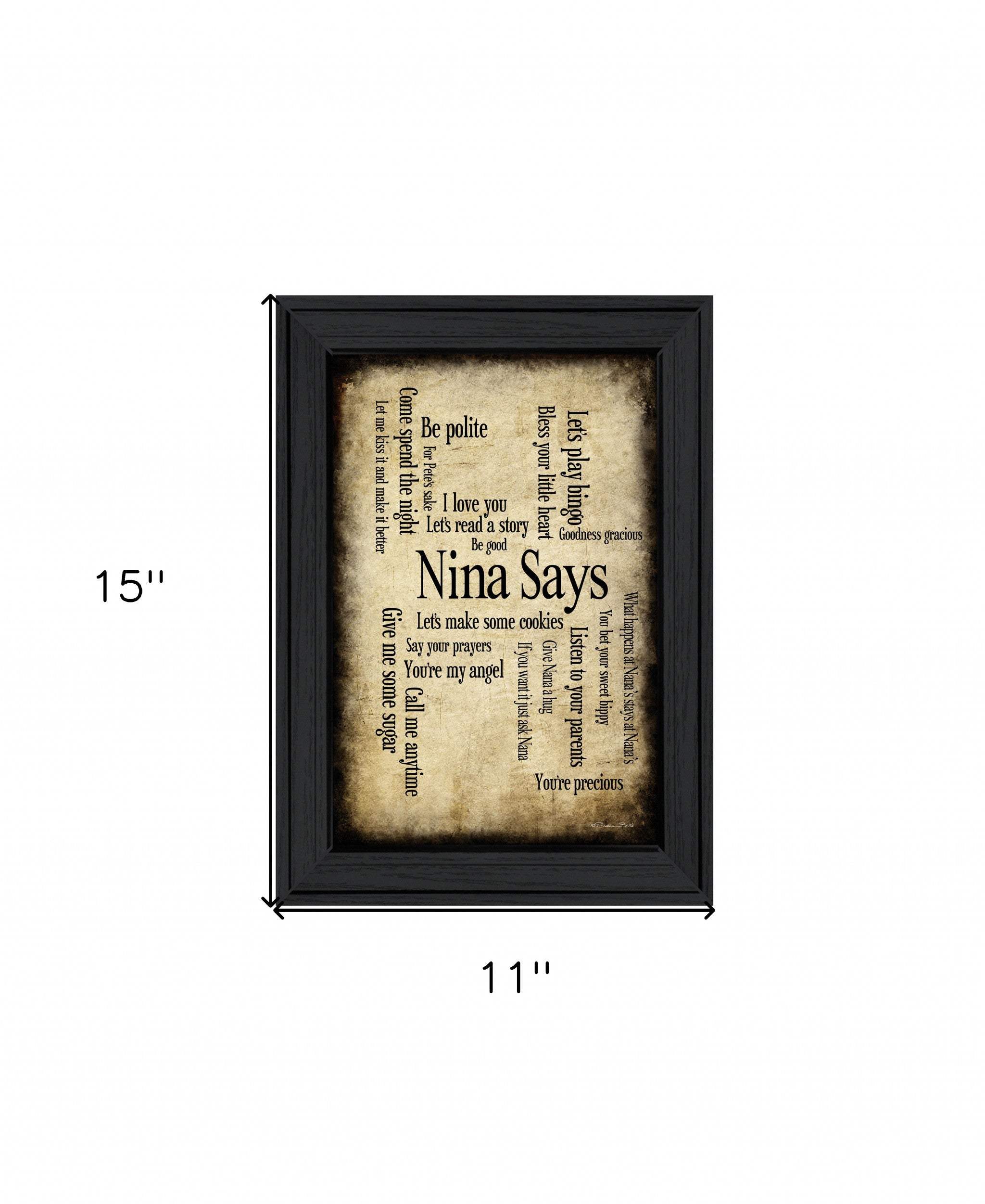 Nina Says 2 Black Framed Print Wall Art - Image 4