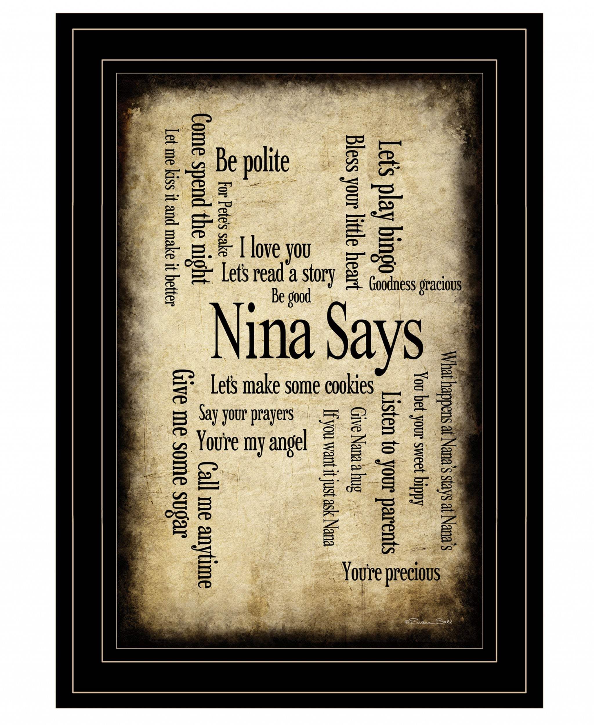 Nina Says 3 Black Framed Print Wall Art - Image 2